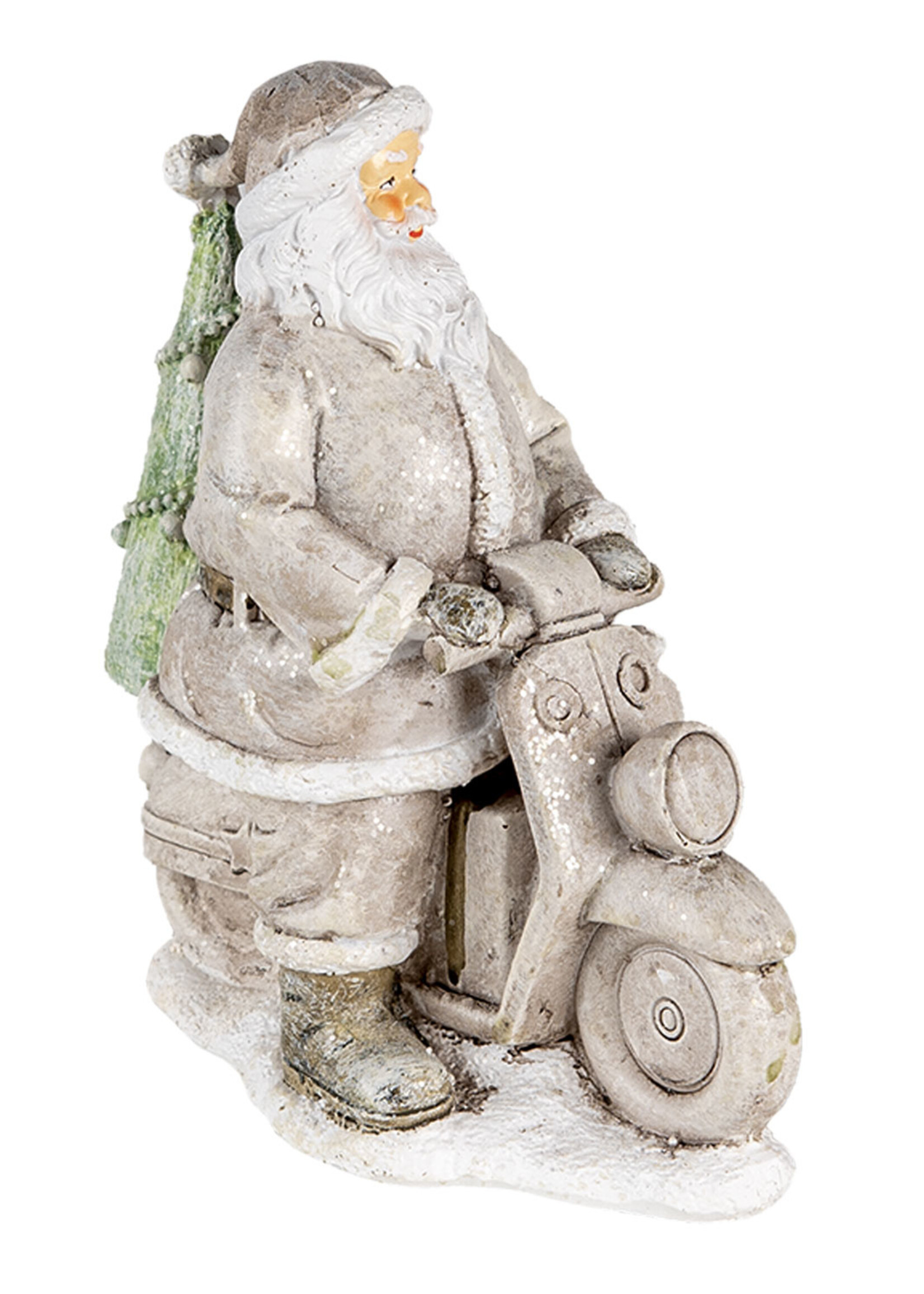 Clayre & Eef Kerstman op scooter 12*6*14 cm 6PR4725
