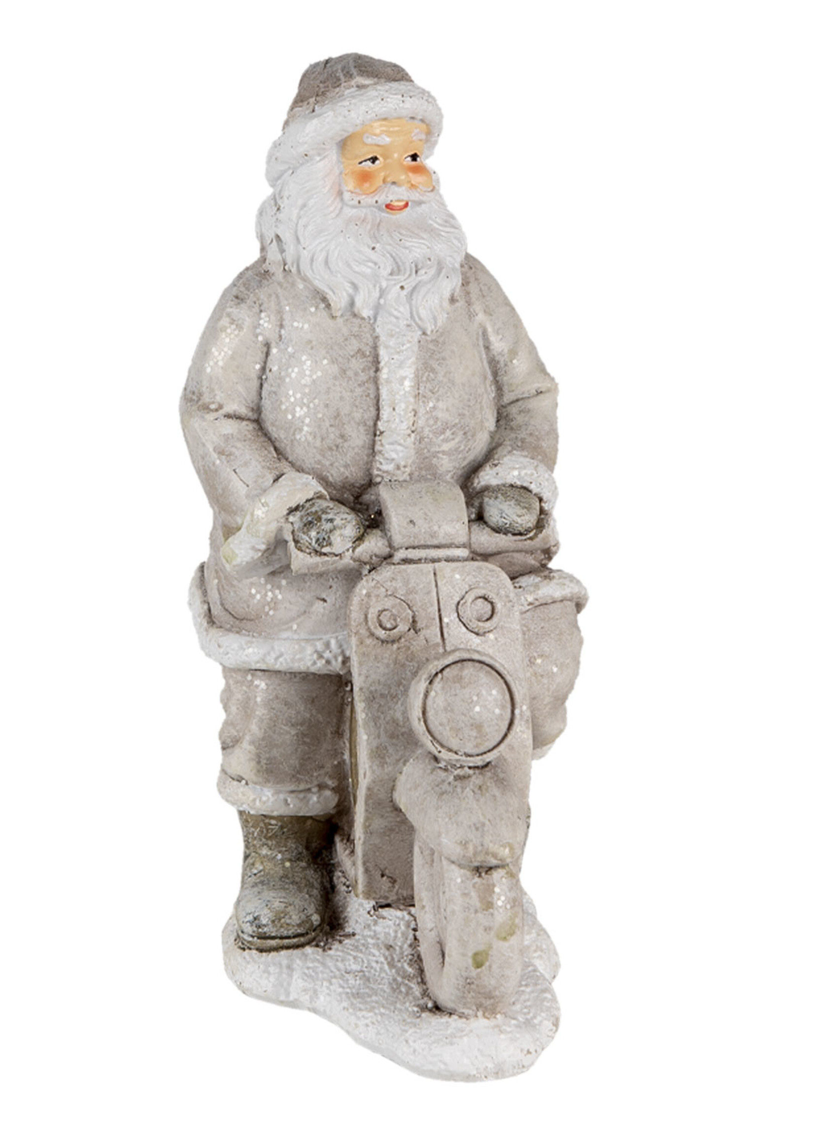 Clayre & Eef Kerstman op scooter 12*6*14 cm 6PR4725