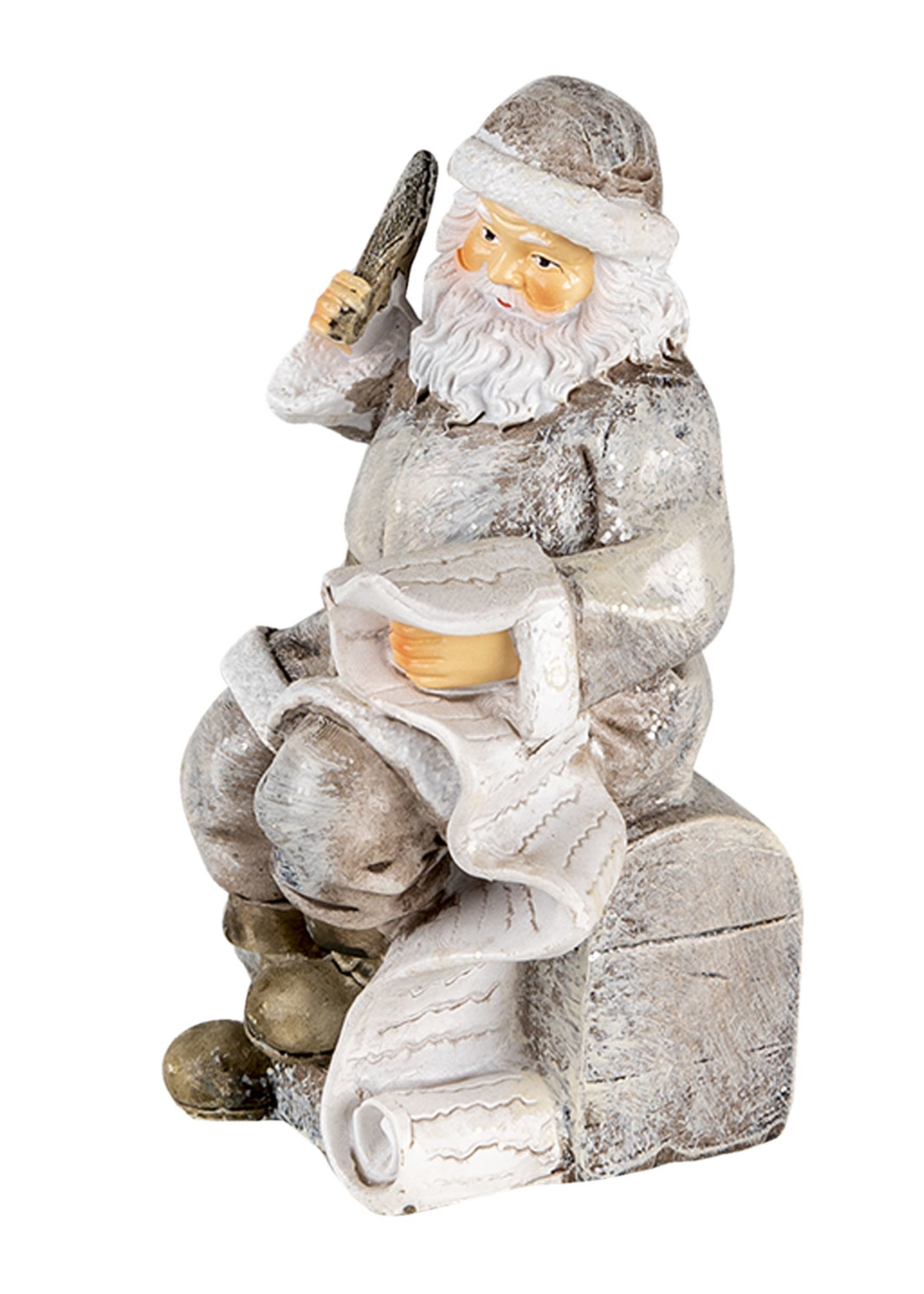 Clayre & Eef Decoratie kerstman 10*7*13 cm 6PR4726