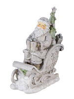 Clayre & Eef Decoratie kerstman in slee 10*6*13 cm 6PR4727