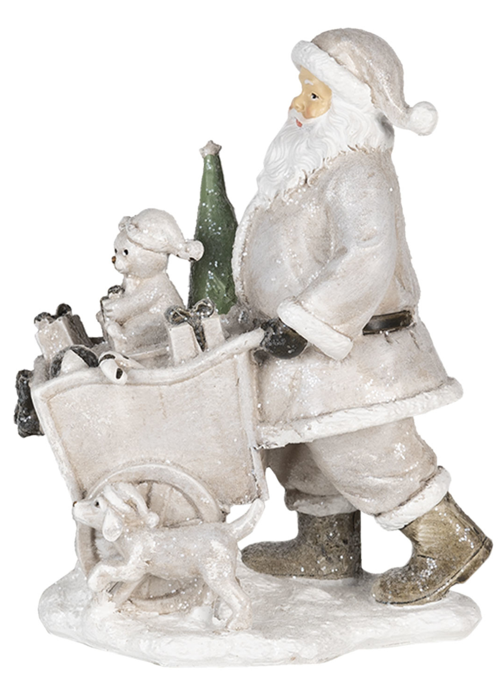 Clayre & Eef Décoration Père Noël avec panier 12*8*15 cm 6PR4728