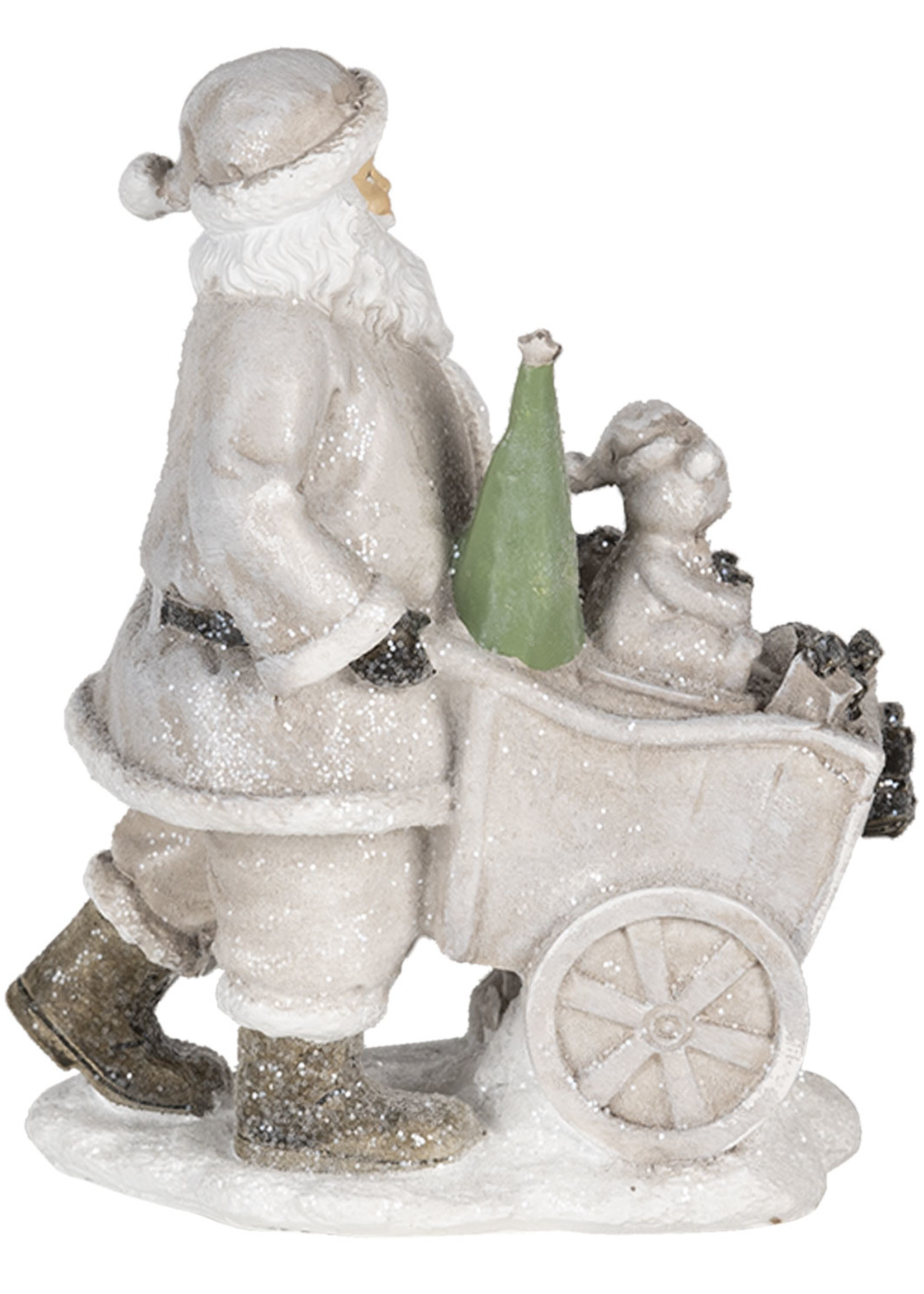 Clayre & Eef Décoration Père Noël avec panier 12*8*15 cm 6PR4728