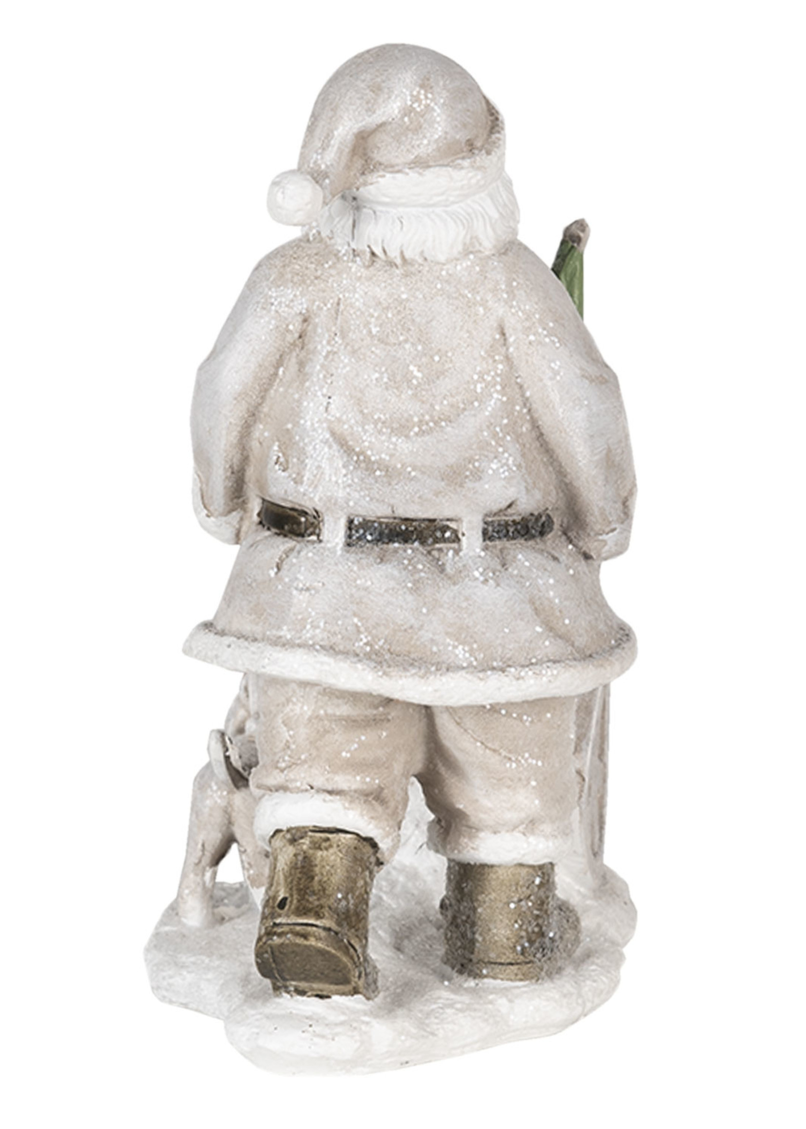 Clayre & Eef Decoratie kerstman met kar 12*8*15 cm 6PR4728