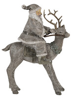 Clayre & Eef Père Noël sur le renne 16*8*21 cm 6PR4730