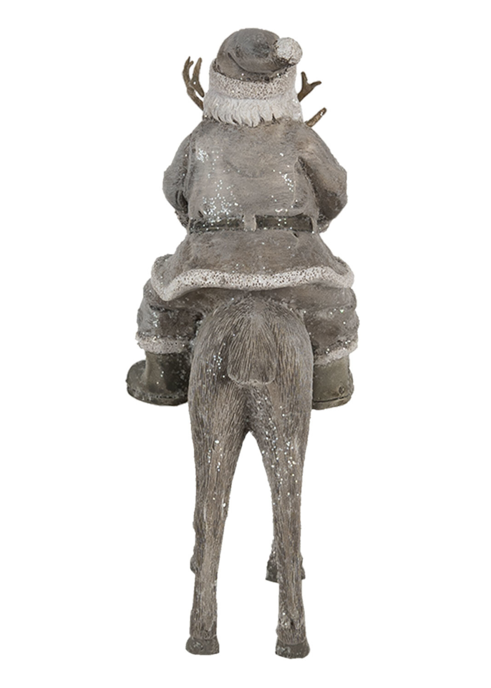 Clayre & Eef Père Noël sur le renne 16*8*21 cm 6PR4730