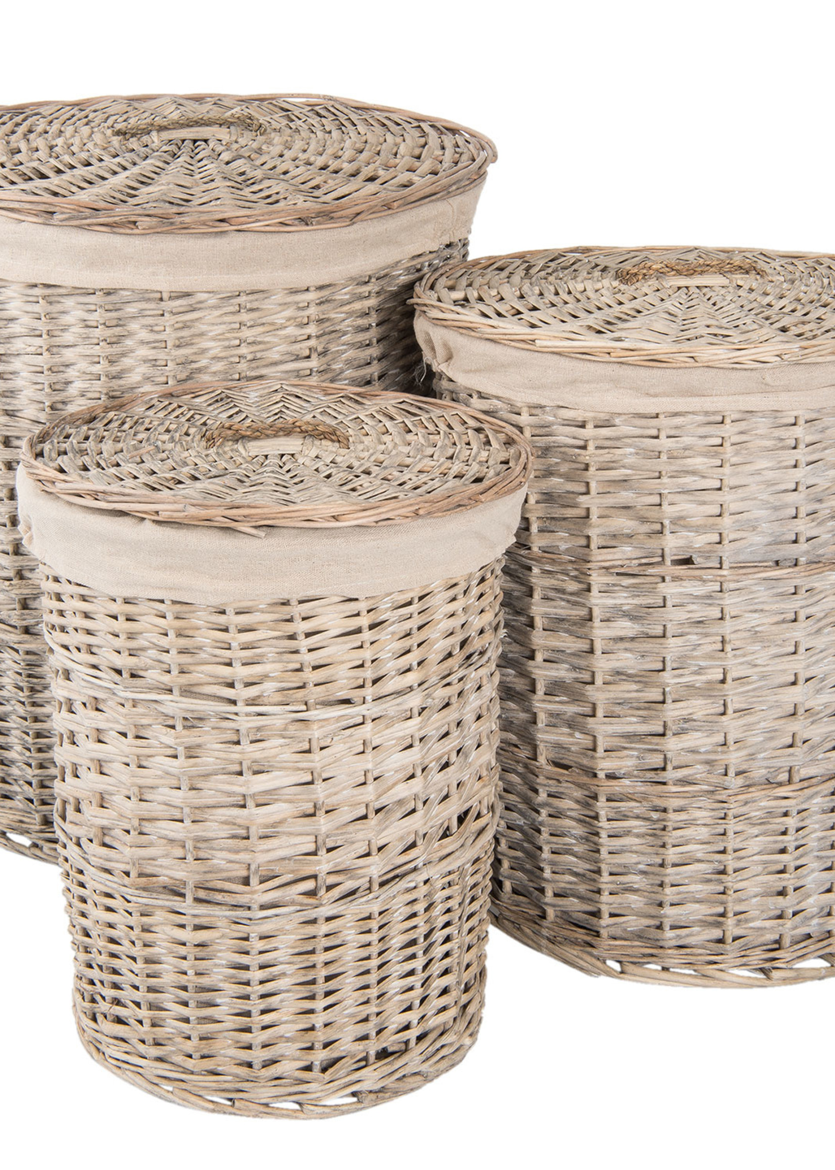 Clayre & Eef Mand (3) Ø 47*56 cm / Ø 38*49 cm /  Ø 31*43 cm 6RO0385