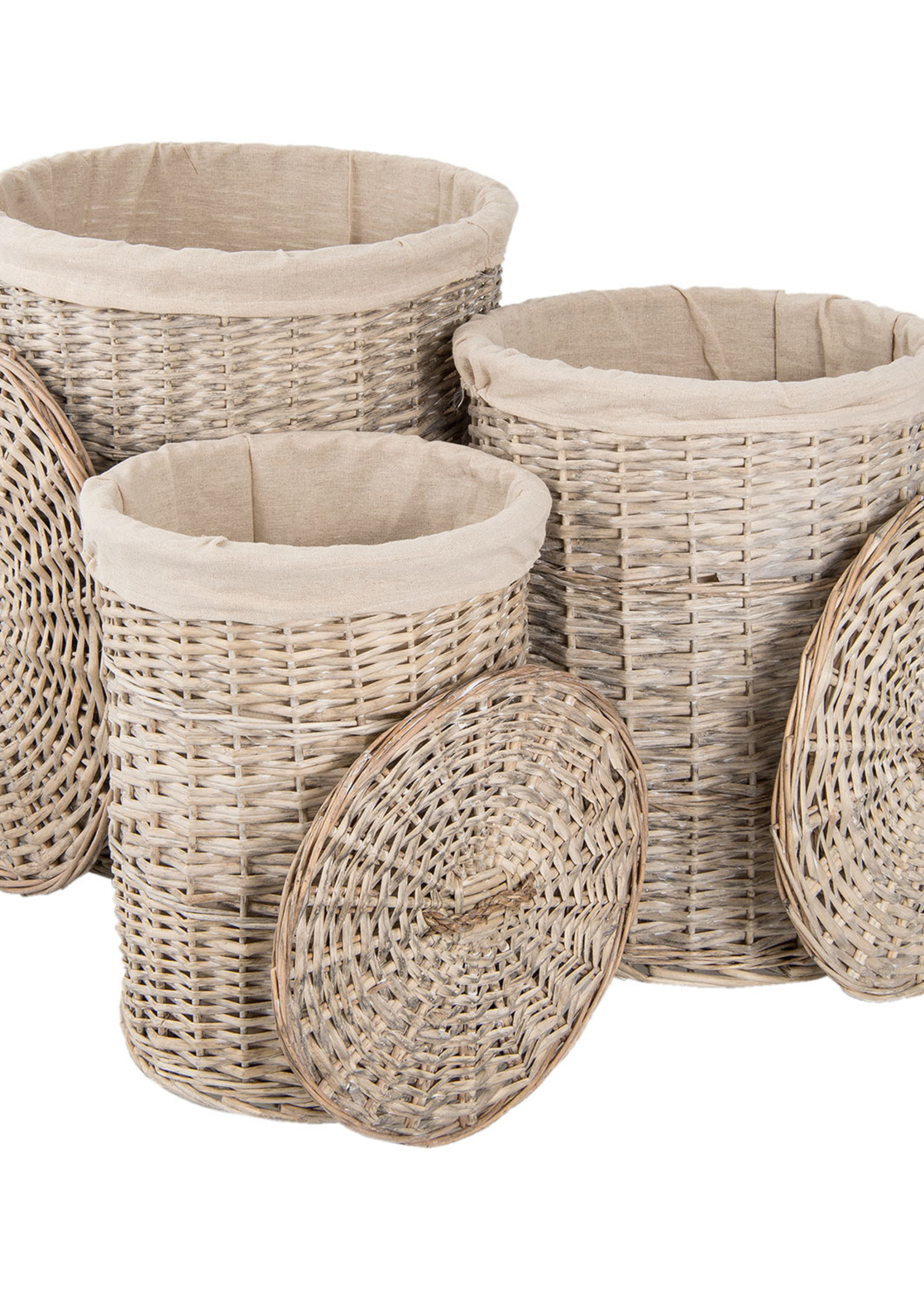 Clayre & Eef Panier (3) Ø 47*56 cm / Ø 38*49 cm /  Ø 31*43 cm 6RO0385