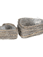 Clayre & Eef Bloempotten (2) Ø 22*9 /  Ø 30*11 cm 6RO0476