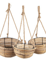 Clayre & Eef Manden hangend verticaal (3) Ø 28*15 / 24*14 / 20*11  cm 6RO0511