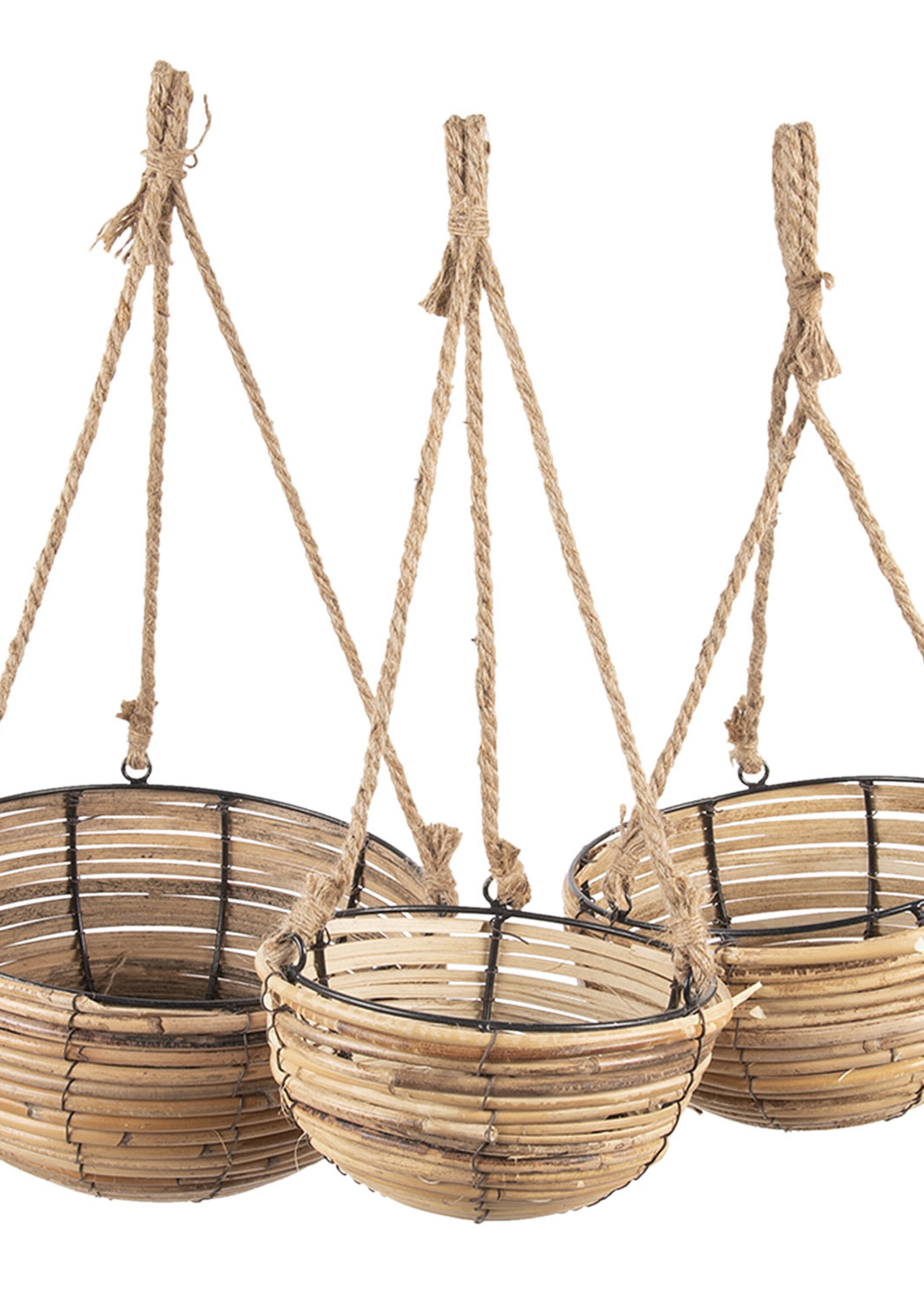 Clayre & Eef Manden hangend verticaal (3) Ø 28*15 / 24*14 / 20*11  cm 6RO0511