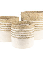 Clayre & Eef Panier (3) Ø 30*30 / Ø 26*26 / Ø 23*23 cm 6RO0515