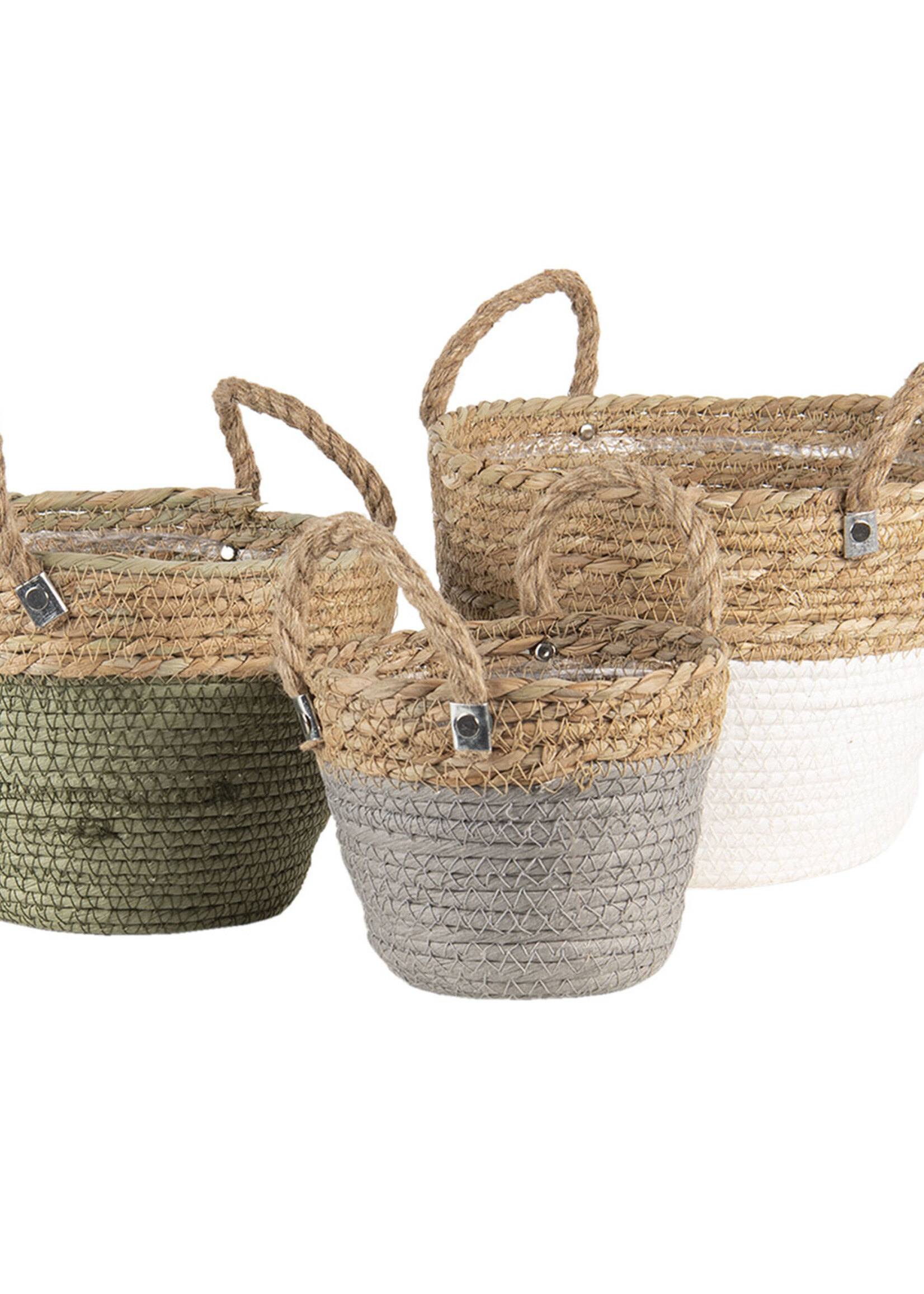 Clayre & Eef Mand (3) Ø 24*25 / Ø 22*23 / Ø 17*20 cm 6RO0516