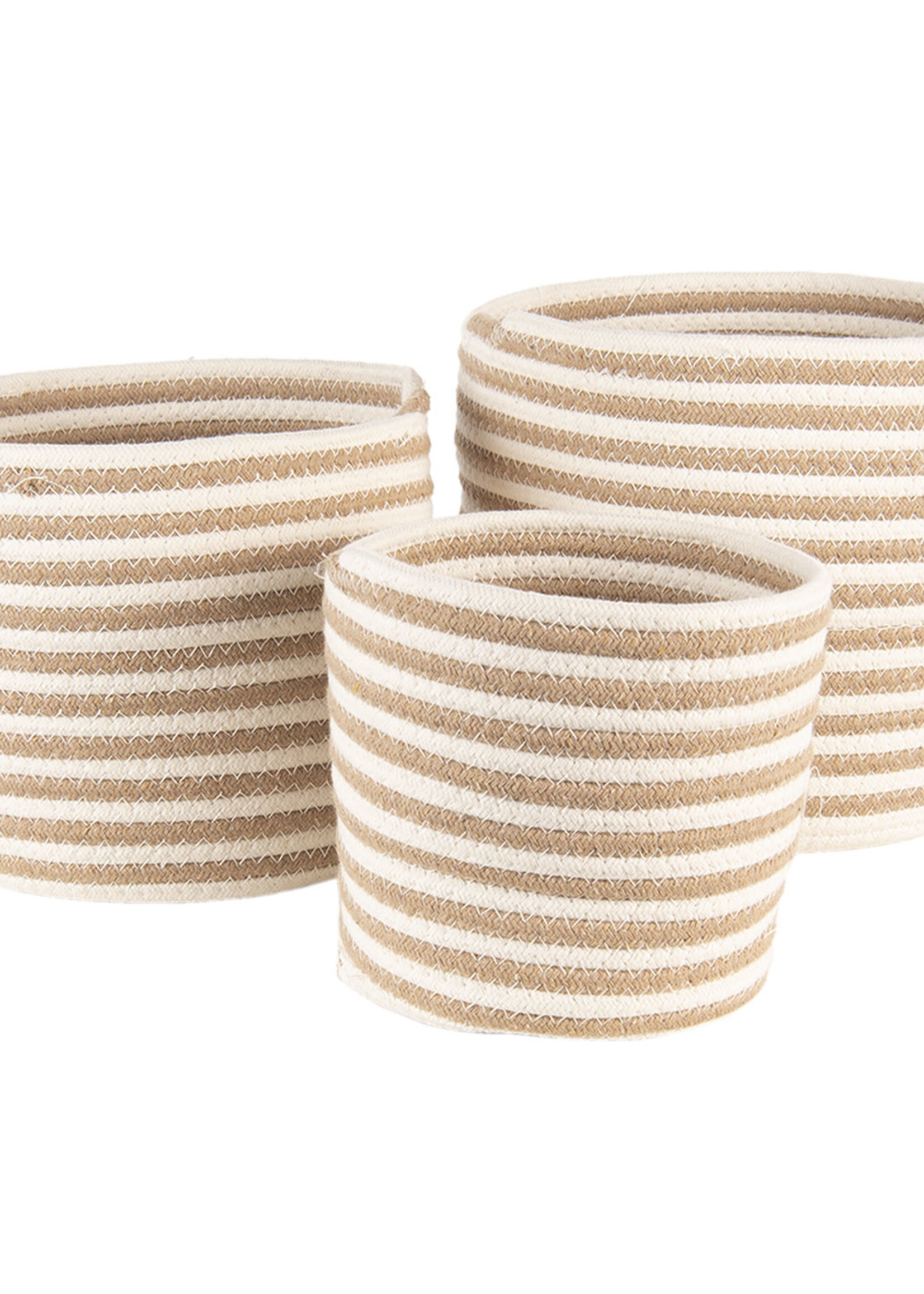 Clayre & Eef Panier (3) Ø 26*24 / Ø 23*21 / Ø 19*18 cm 6RO0517