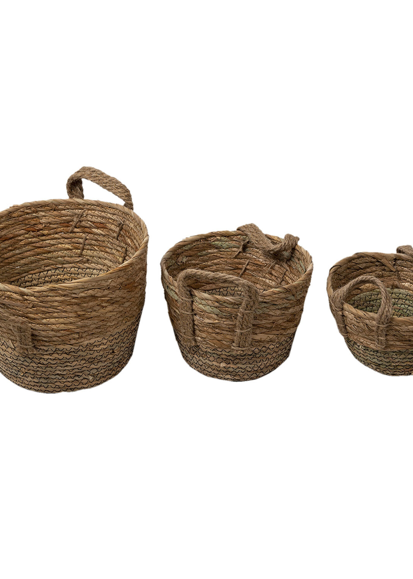 Clayre & Eef Panier (3) Ø 26*20 / Ø 22*15  / Ø 18*12 cm 6RO0521