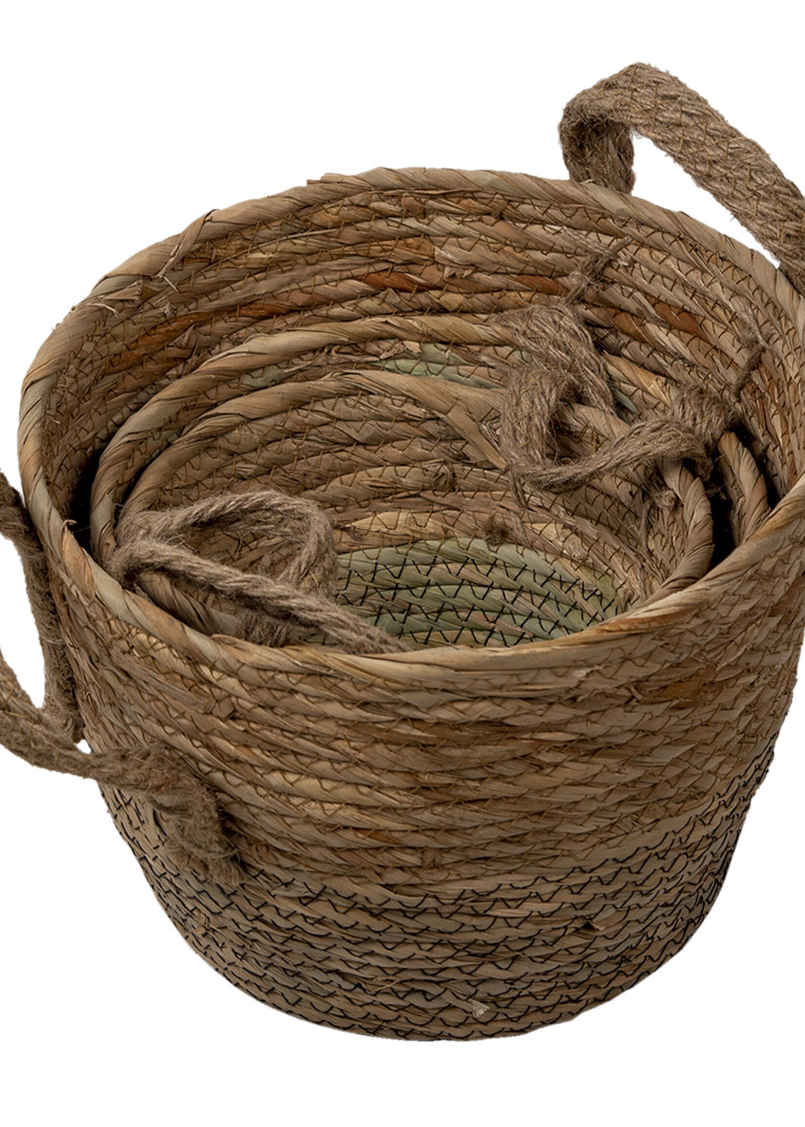 Clayre & Eef Panier (3) Ø 26*20 / Ø 22*15  / Ø 18*12 cm 6RO0521