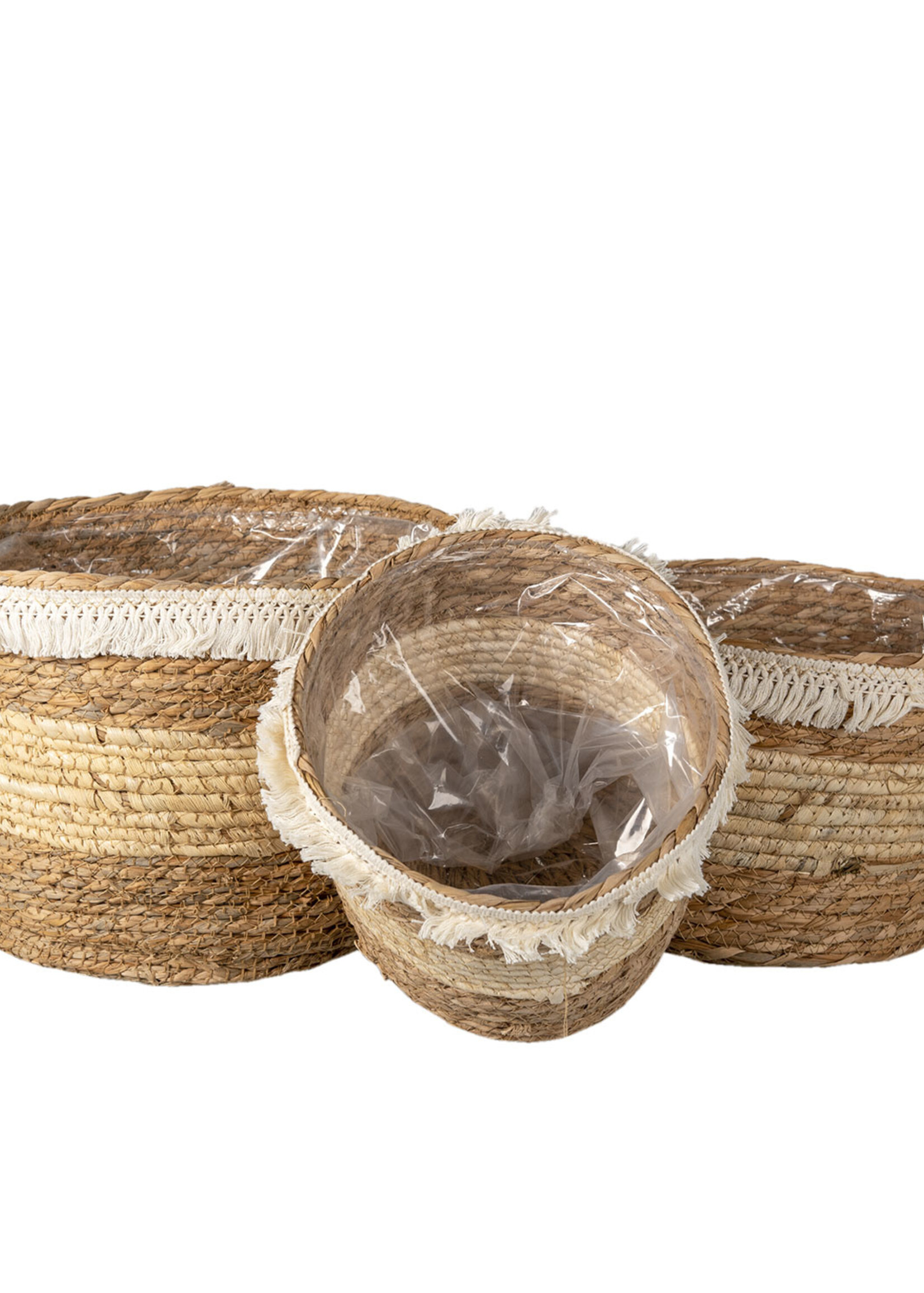 Clayre & Eef Panier (3) Ø 32*25 / Ø 28*21 / Ø 24*18 cm 6RO0536