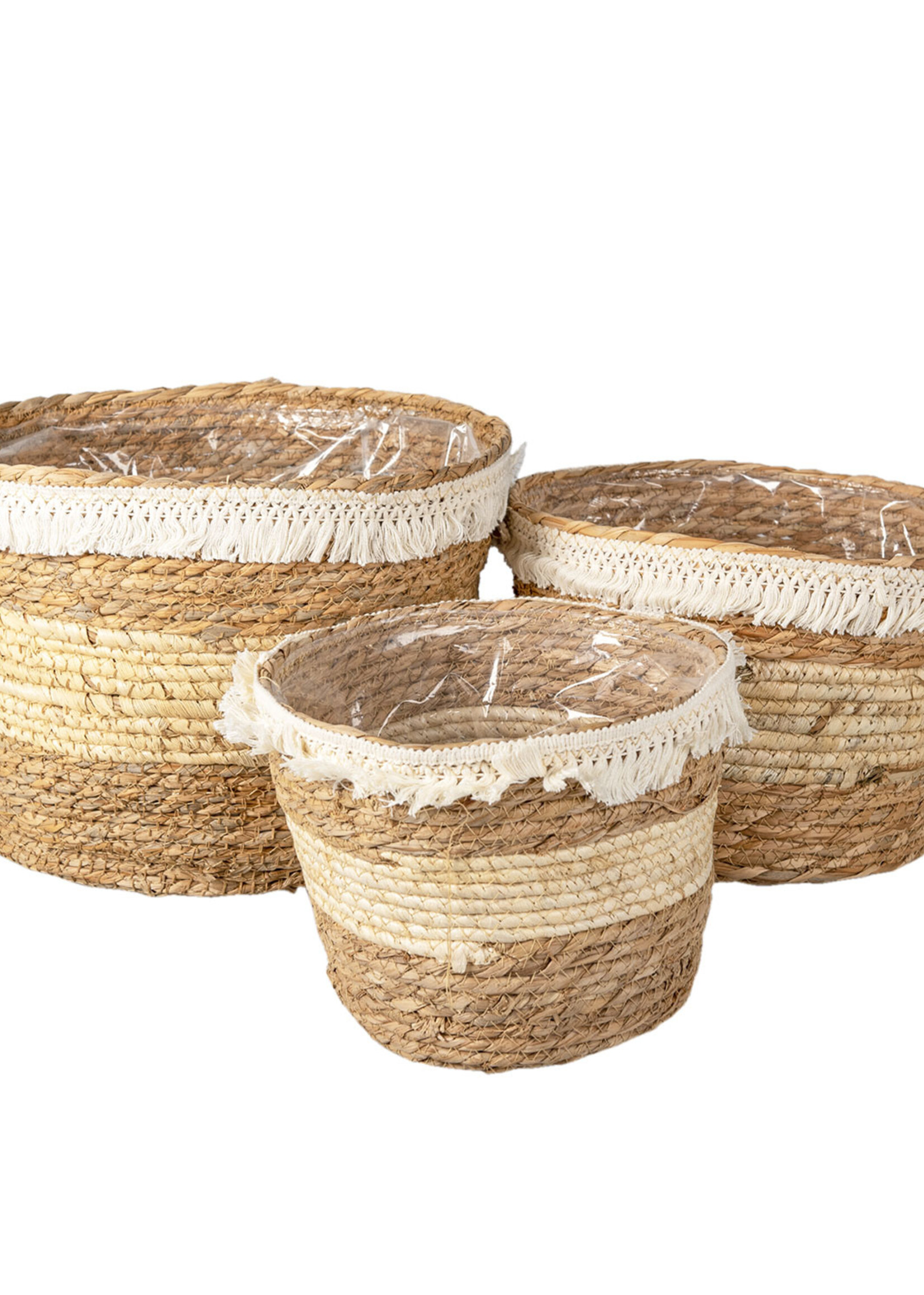 Clayre & Eef Panier (3) Ø 32*25 / Ø 28*21 / Ø 24*18 cm 6RO0536