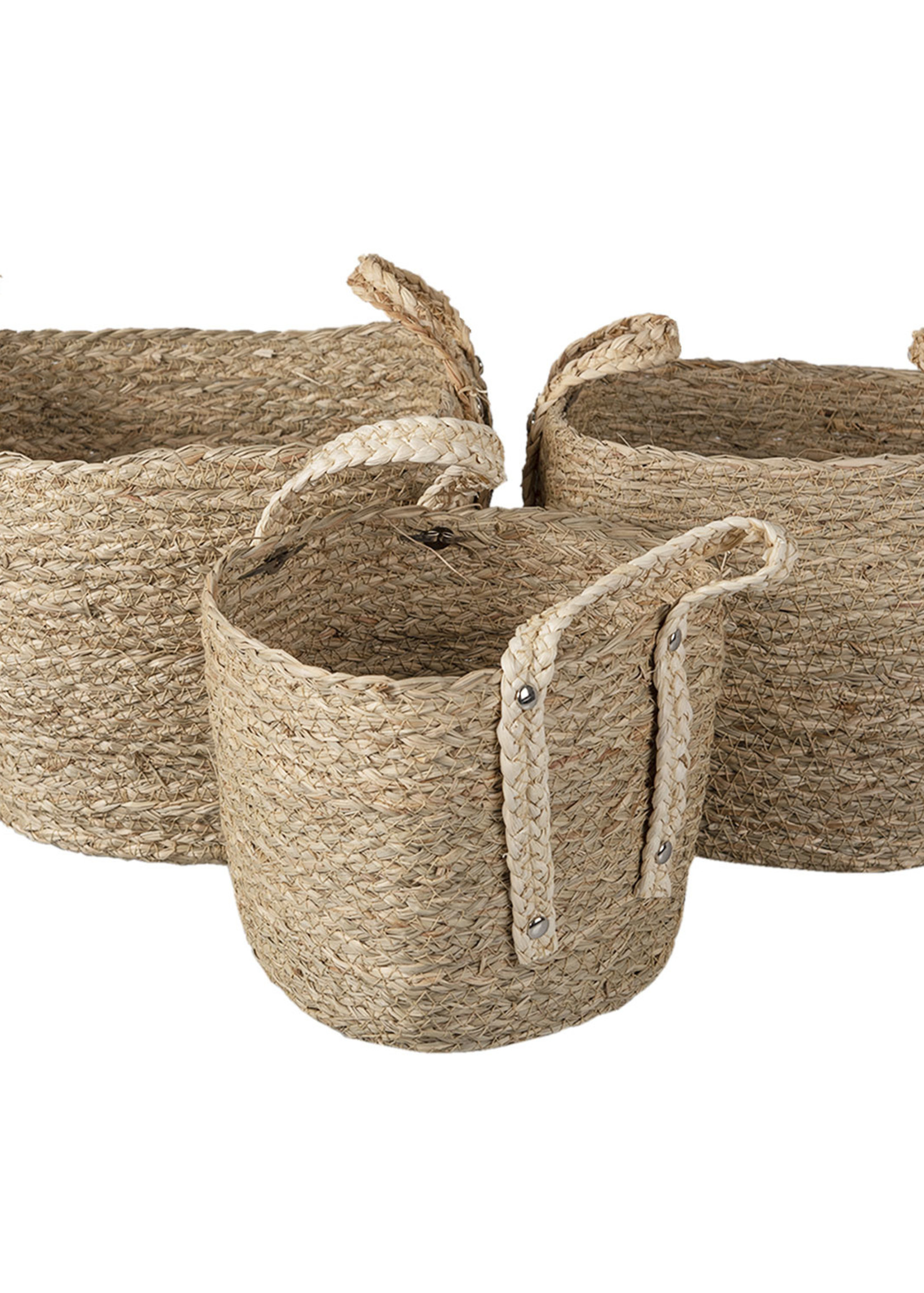 Clayre & Eef Panier (3) 25*25*34 / 24*20*28 / 21*18*25 cm 6RO0539