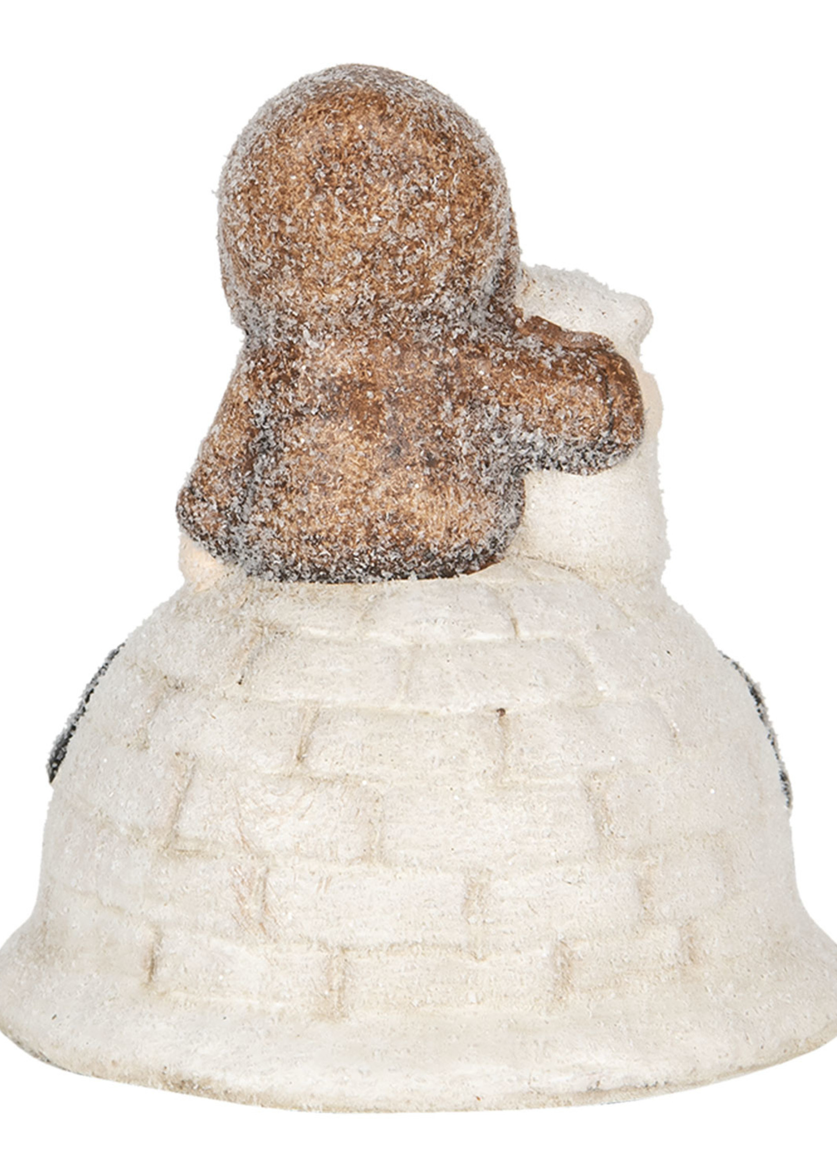 Clayre & Eef Decoratie kind op iglo 14*14*16 cm 6TE0296