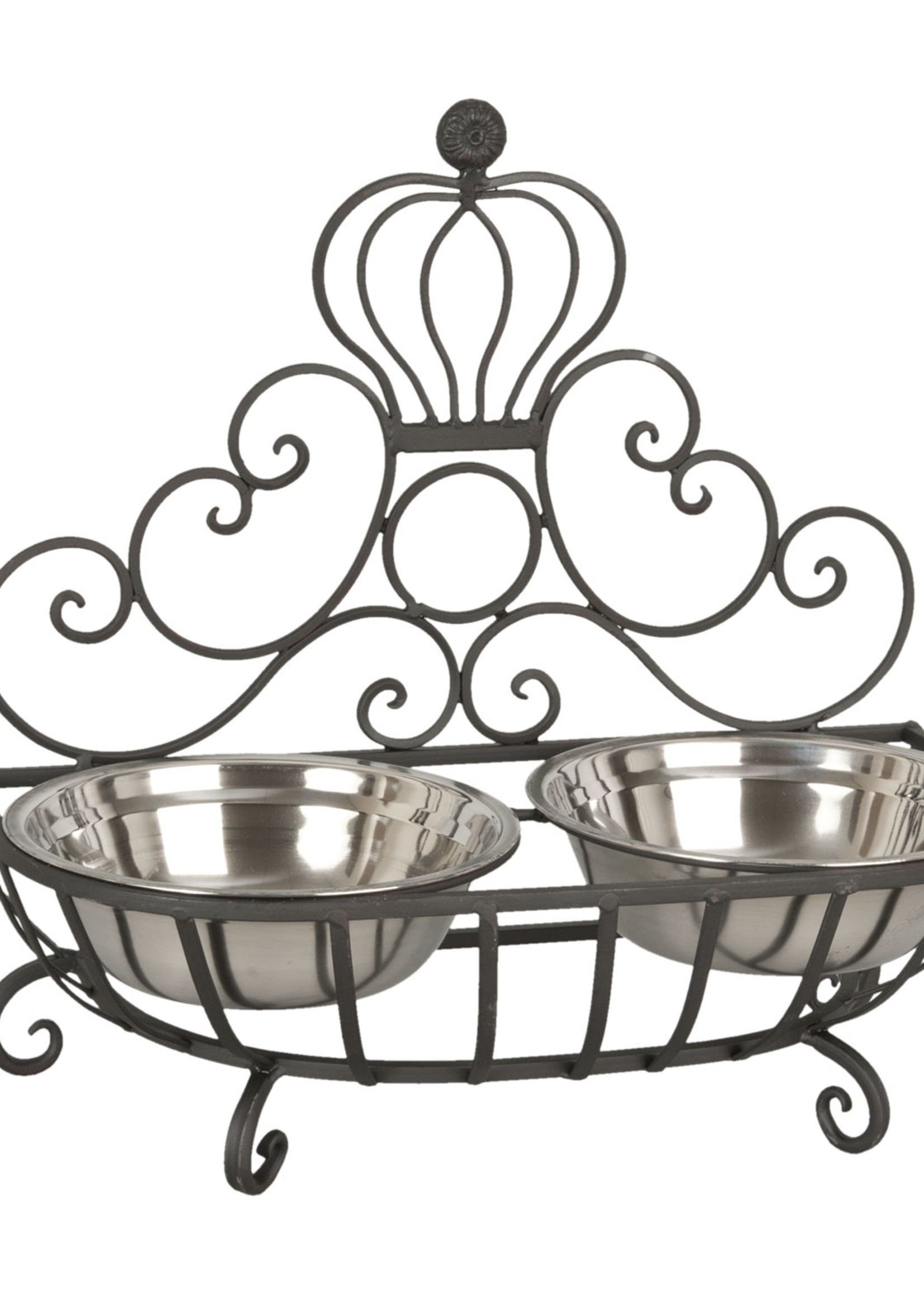 Clayre & Eef Dieren voerbak 36*18*19 cm / 2*500 ml 6Y1404