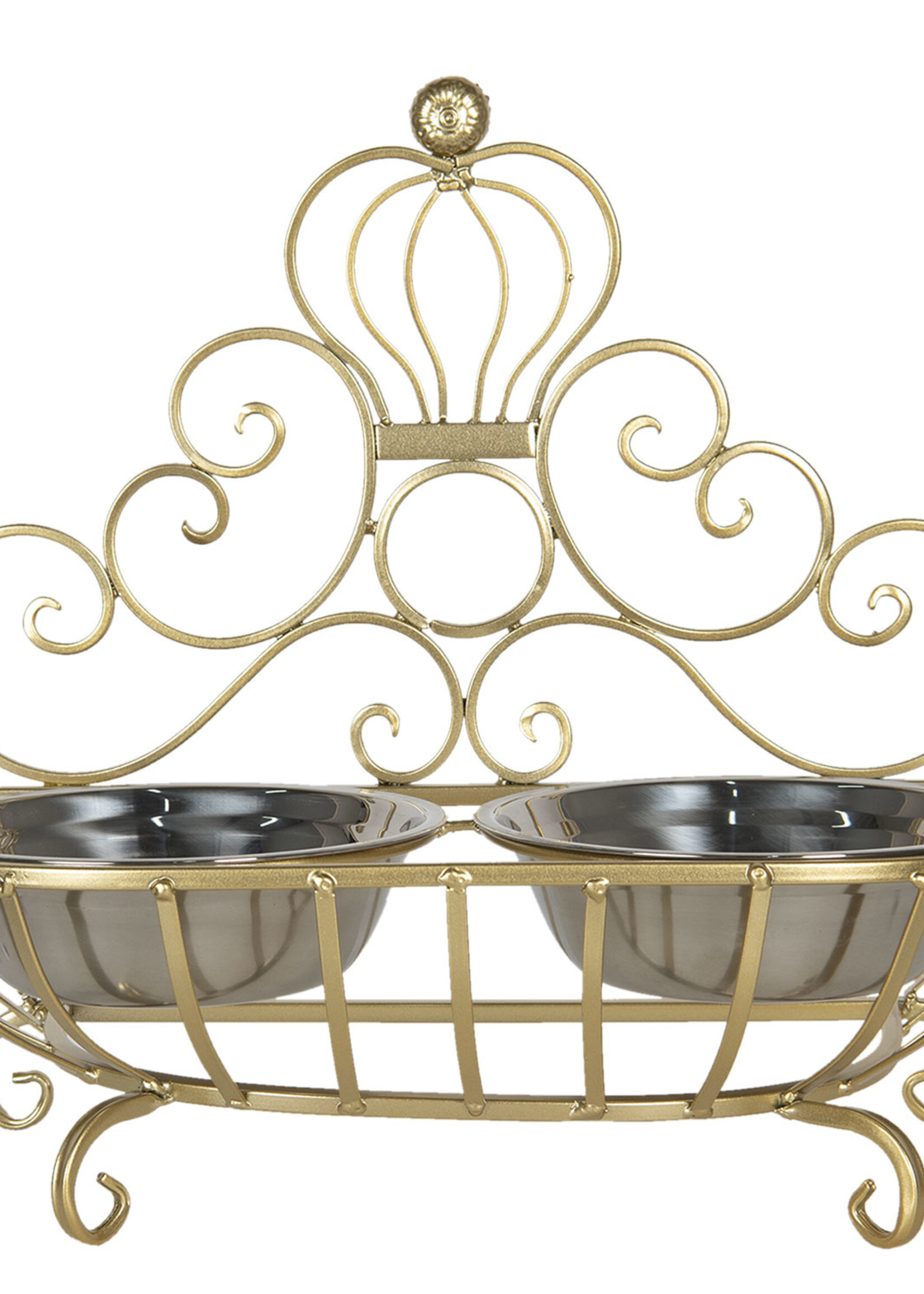 Clayre & Eef Dieren voerbak 36*18*19 cm / 2*500 ml 6Y1404GO