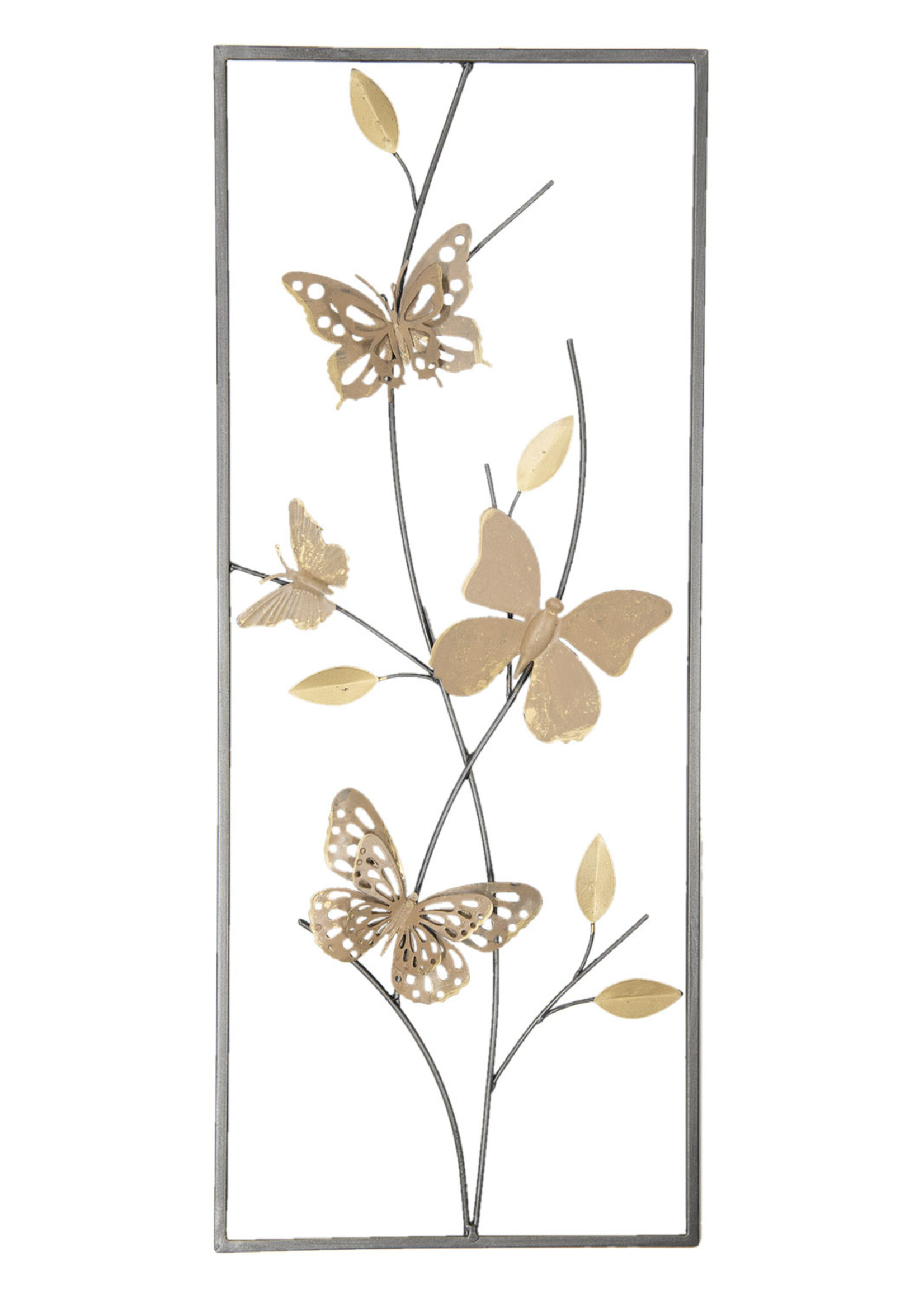 Clayre & Eef Wanddecoratie vlinders 25*3*61 cm 6Y2948