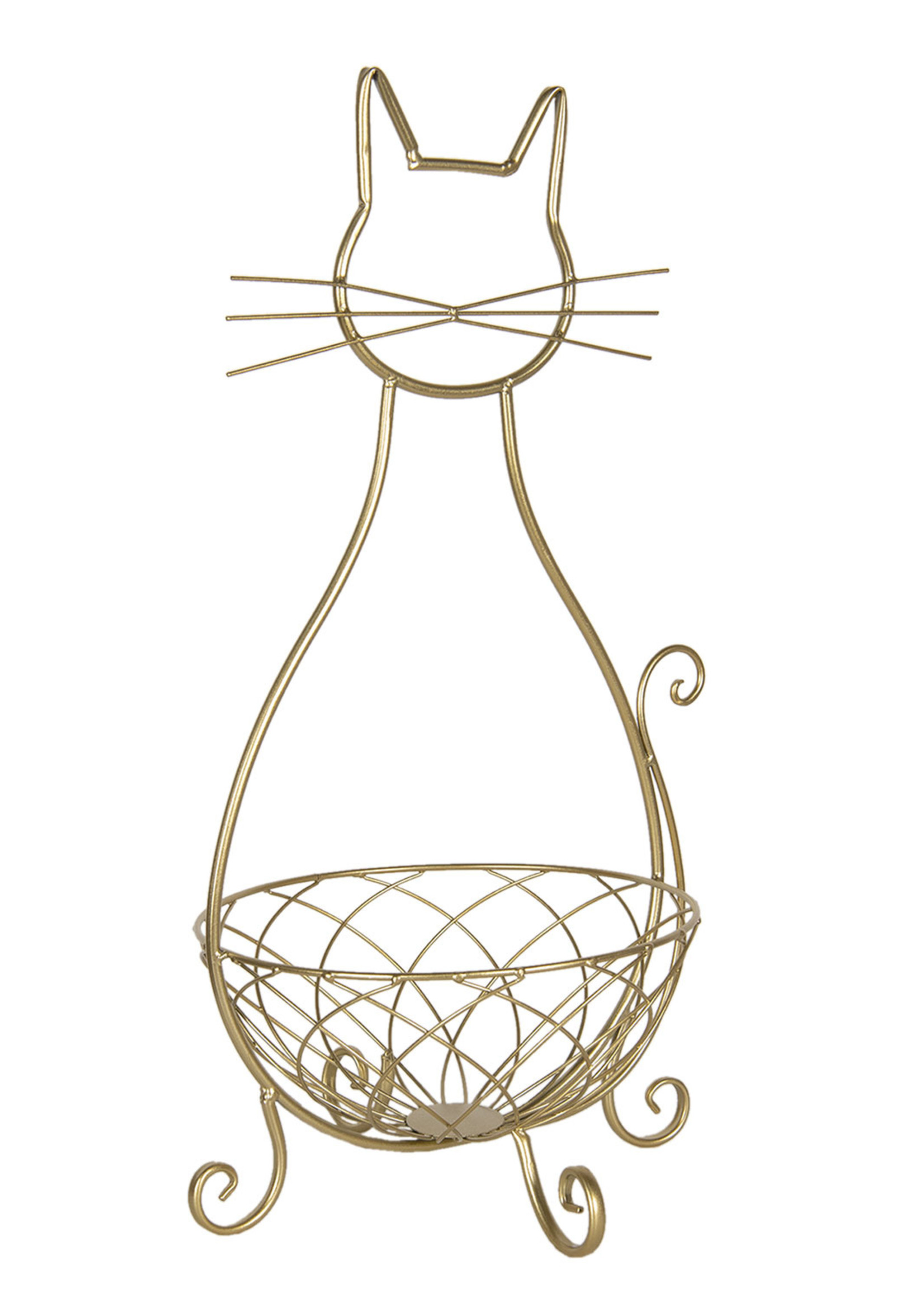 Clayre & Eef Ijzeren mand kat 31*25*55 cm 6Y3182GO