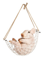 Clayre & Eef Décoration cochon dans un hamac 26*13*19 cm 6Y3545