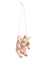Clayre & Eef Décoration cochon suspendu 14*14*20 cm 6Y3546