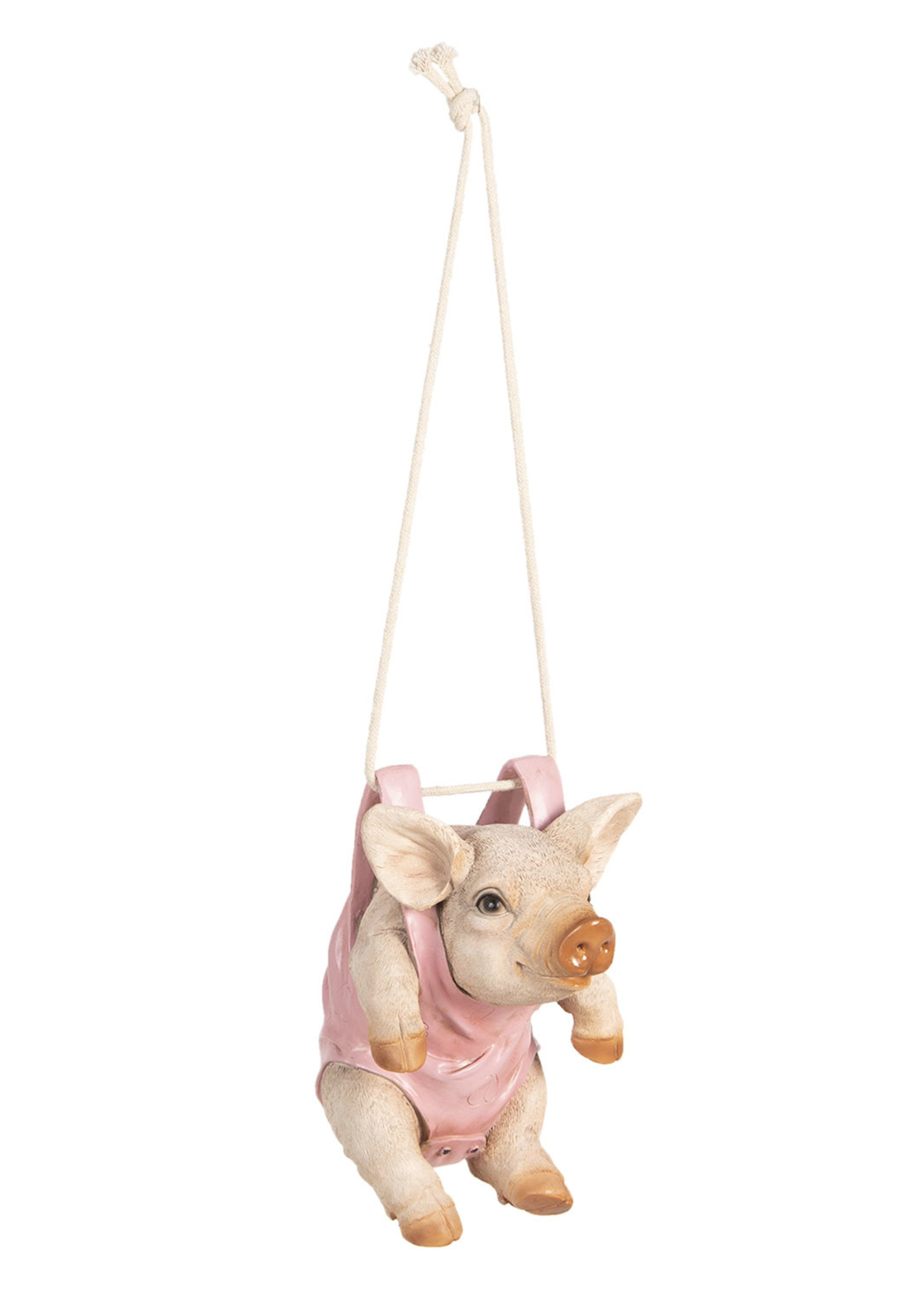 Clayre & Eef Decoratie varken hangend 14*14*20 cm 6Y3546