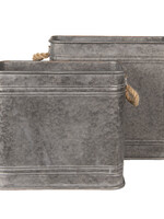 Clayre & Eef Décoration seau en fer (2) 44*26*39 / 38*22*33 cm 6Y3737