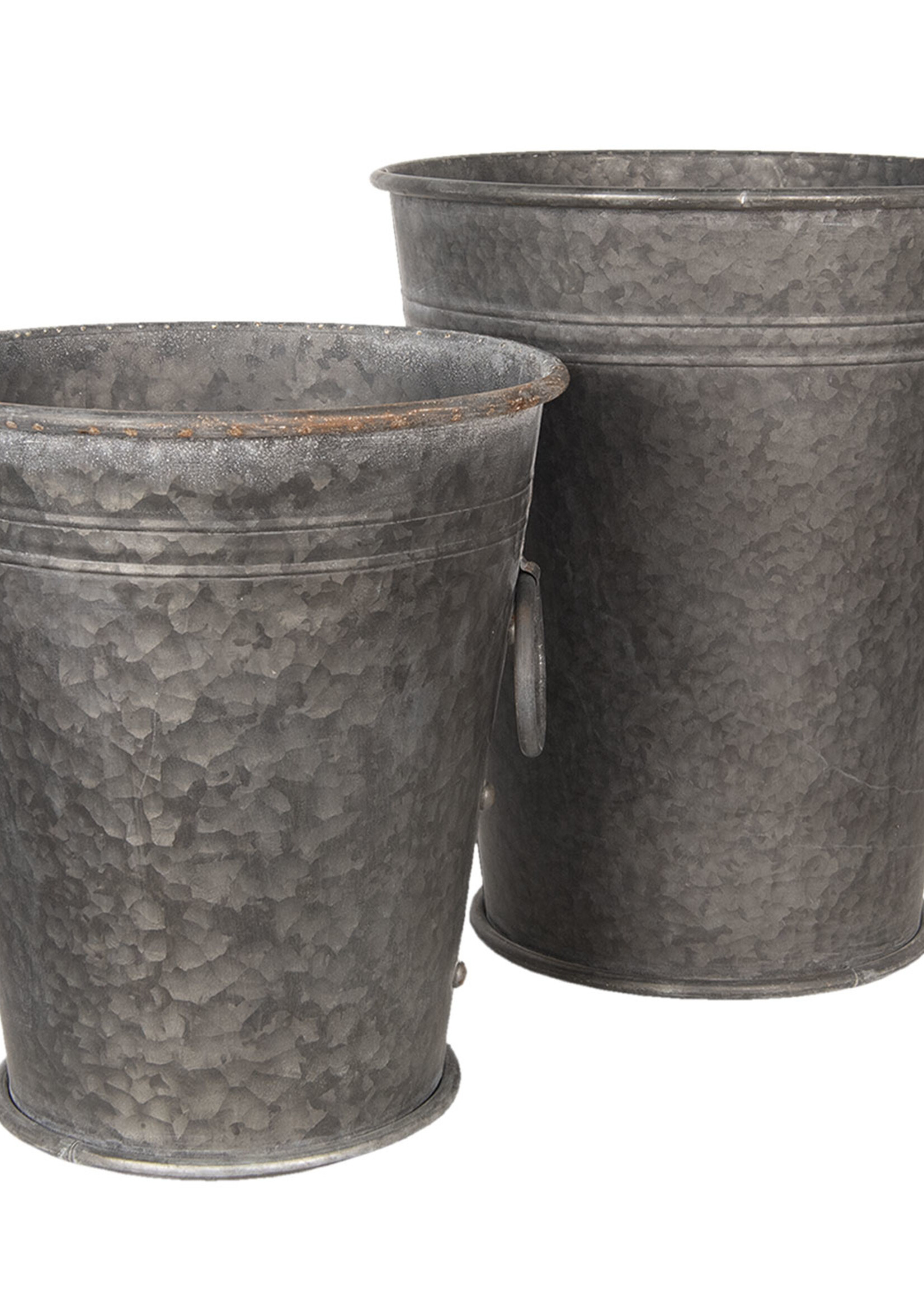 Clayre & Eef Decoratie emmer (2) Ø 37*42 / 32*35 cm 6Y3738