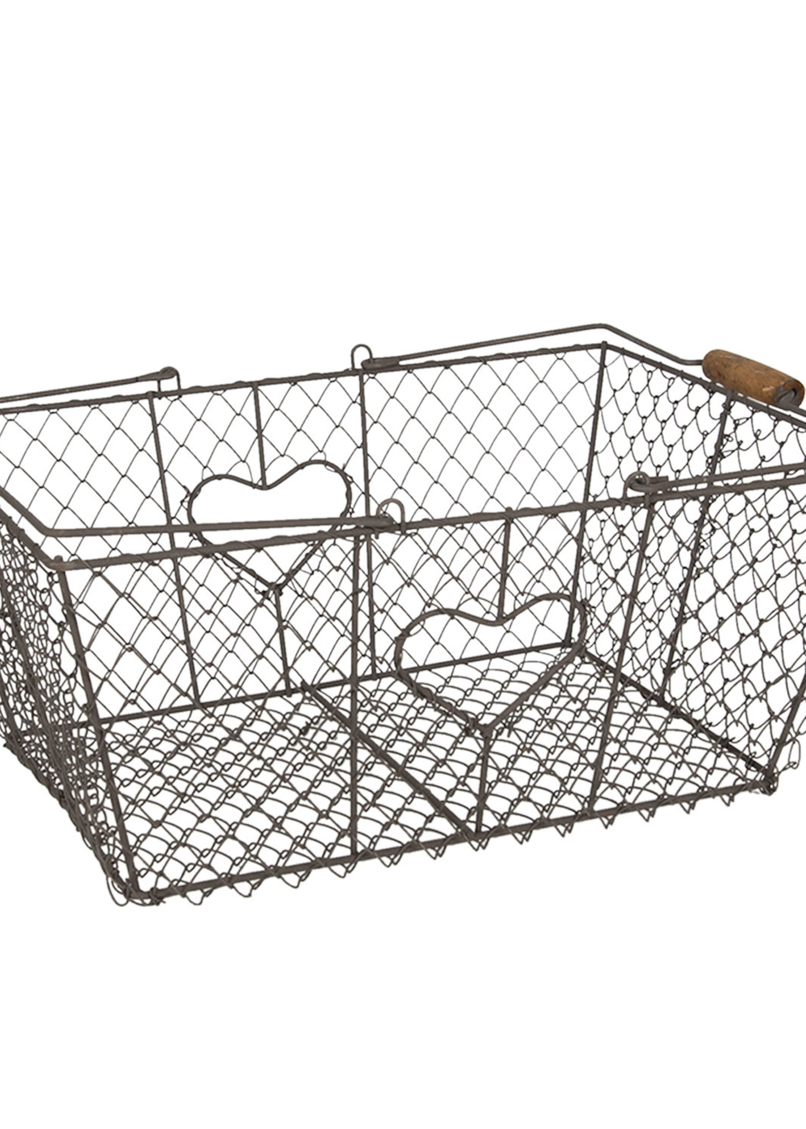 Clayre & Eef Ijzeren mand 38*28*16 cm 6Y3758