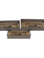 Clayre & Eef Dienblad (set van 3) 36*26*5 / 31*21*5 / 26*16*5 cm 6Y3759