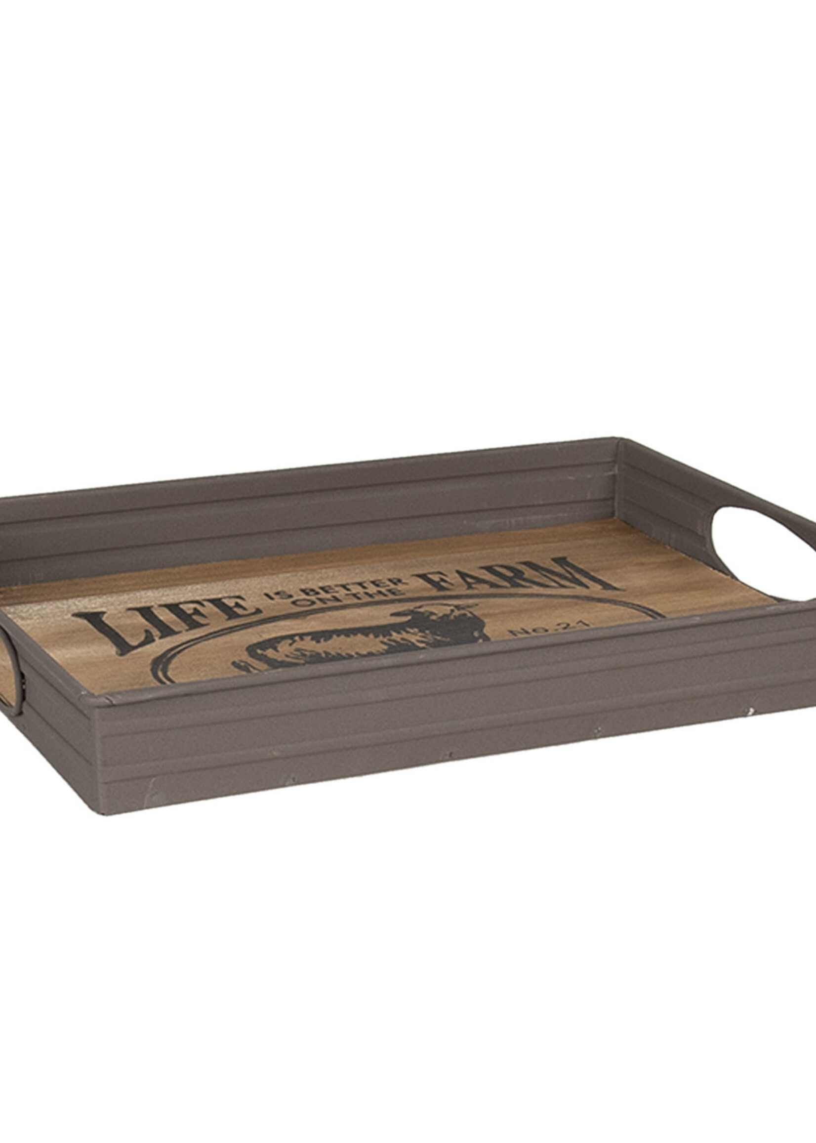 Clayre & Eef Plateau (set 3) 36*26*5 / 31*21*5  / 26*16*5 cm 6Y3759