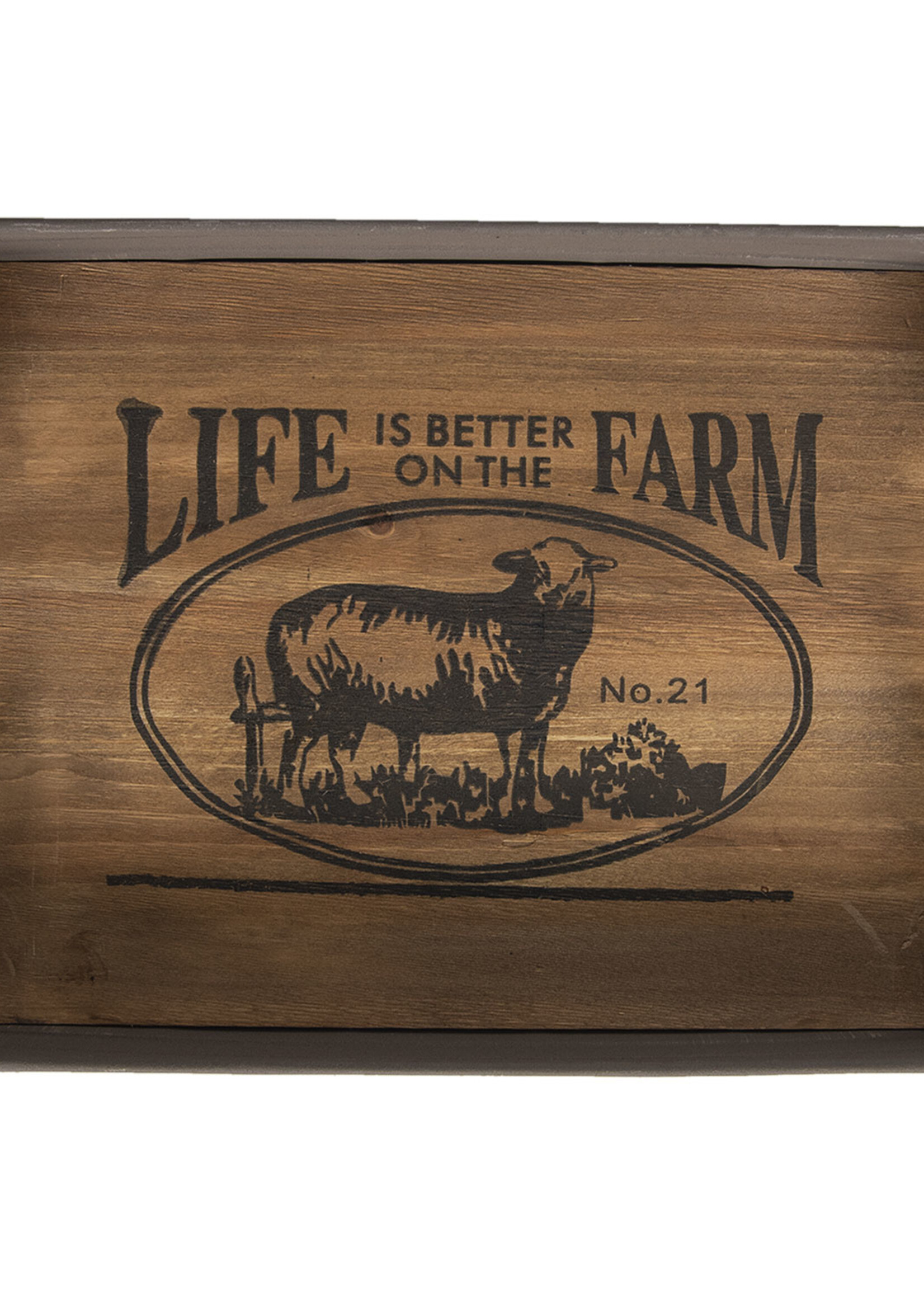 Clayre & Eef Plateau (set 3) 36*26*5 / 31*21*5  / 26*16*5 cm 6Y3759