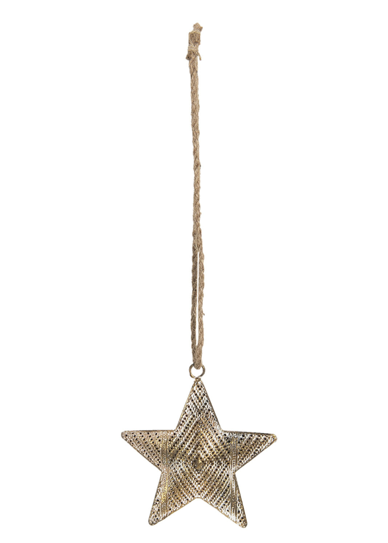 Clayre & Eef Décoration pendentif étoile 14*2*15 cm 6Y4034