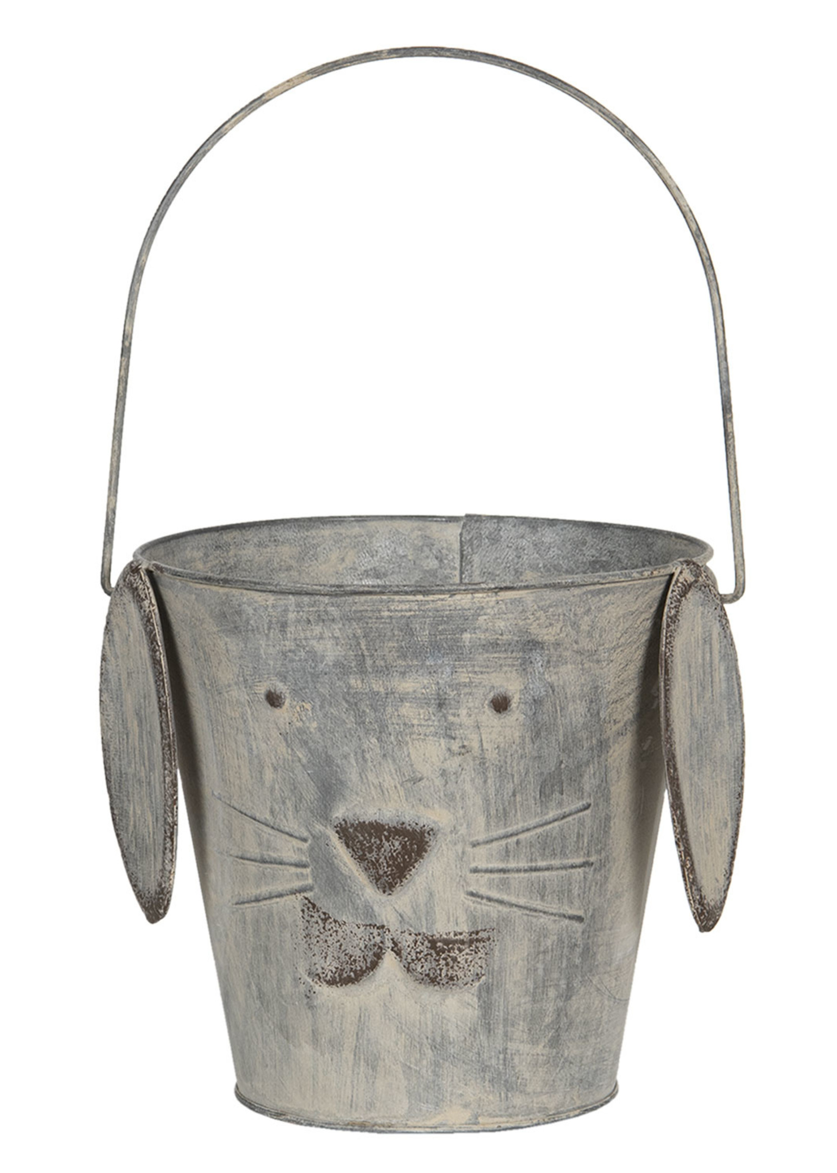 Clayre & Eef Decoratie emmer hond (2) Ø 20*19/36 / Ø 15*15/29 cm 6Y4174