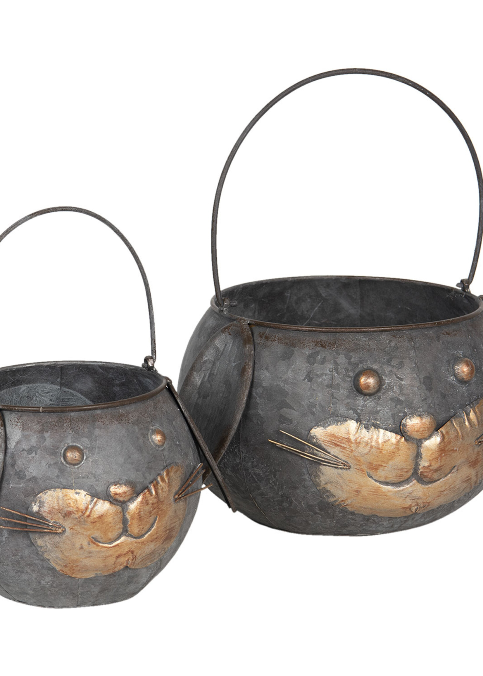 Clayre & Eef Porte-plantes (2) Ø 25*17/35 / Ø 19*15/30 cm 6Y4177