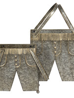 Clayre & Eef Planthouder broek (2) 28*15*30/50 / 23*12*24/43 cm 6Y4184