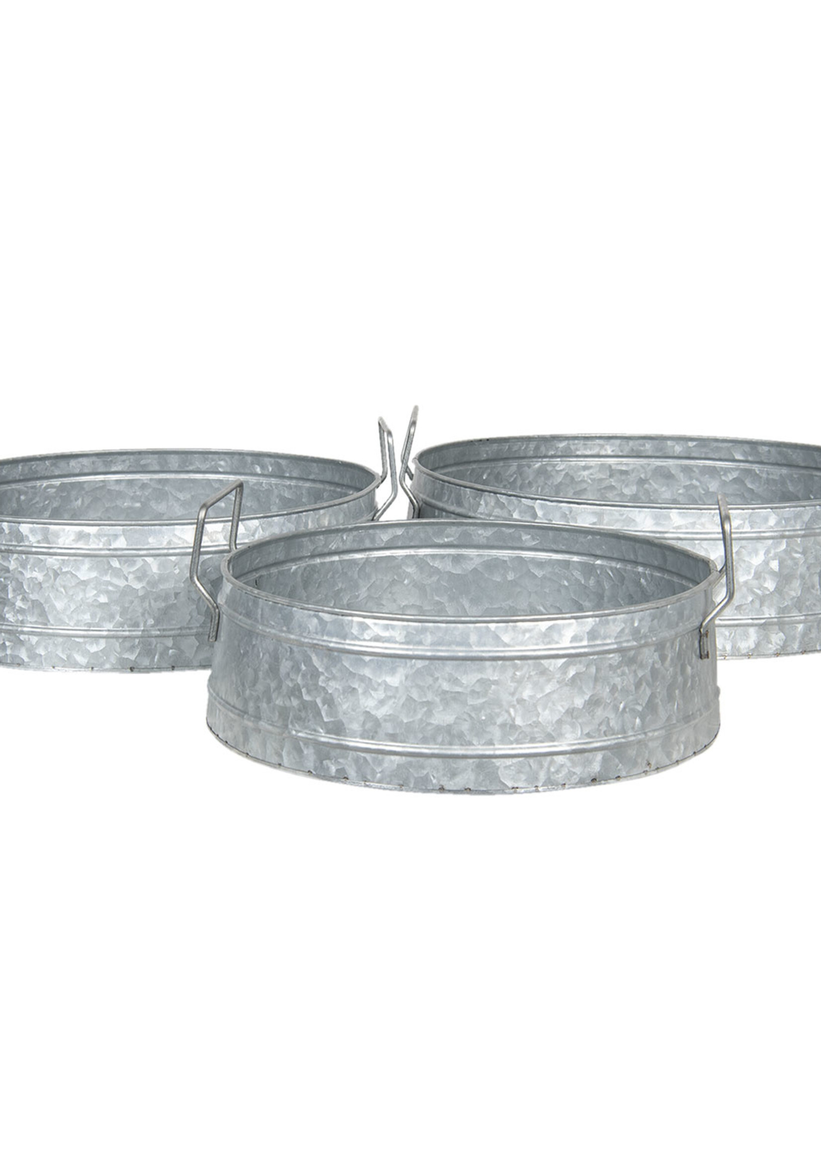 Clayre & Eef Porte plantes set (3) Ø 39*15 / Ø 35*14 / Ø 31*13 cm 6Y4187