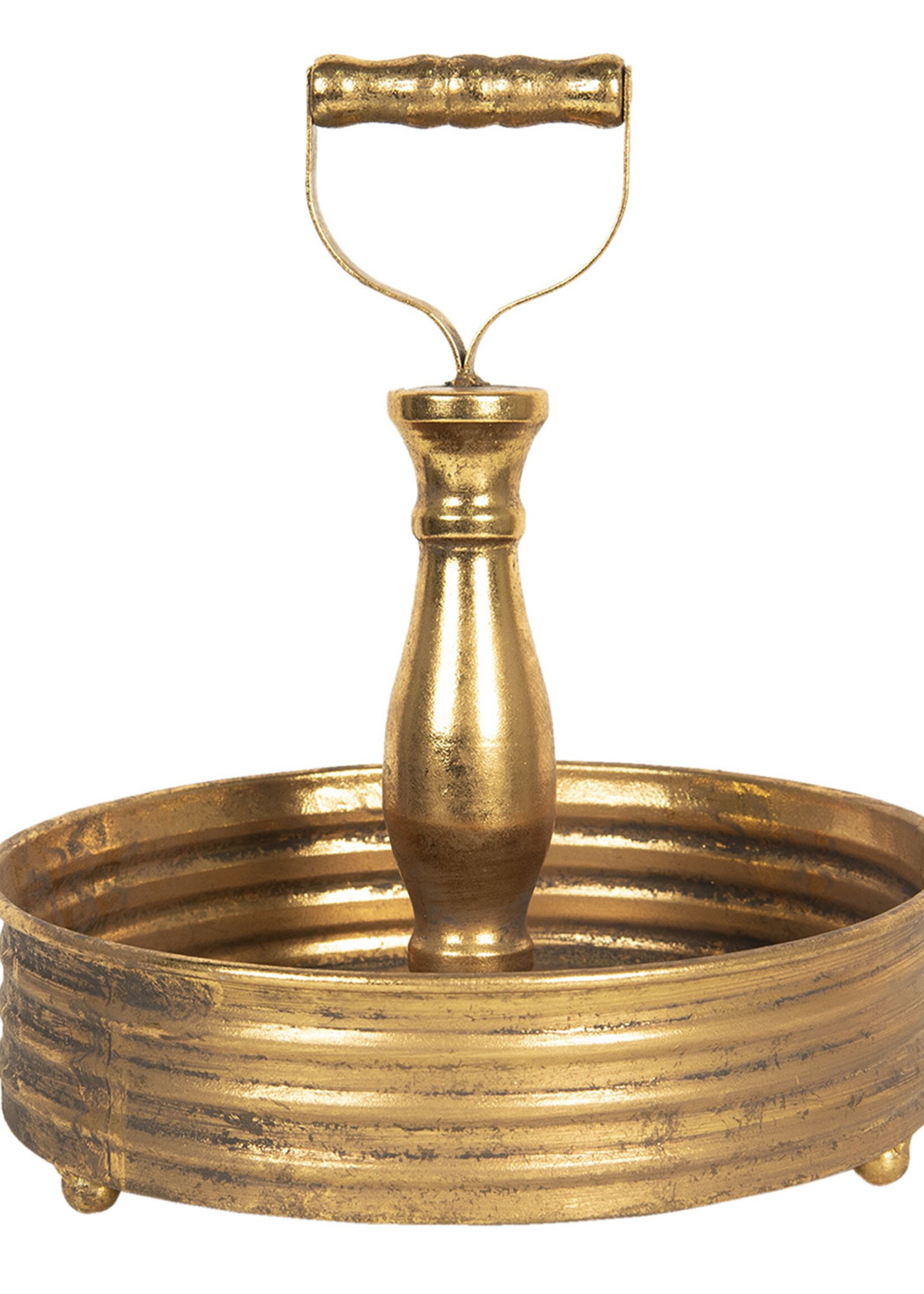 Clayre & Eef Dienblad met handgreep Ø 25*27 cm 6Y4189