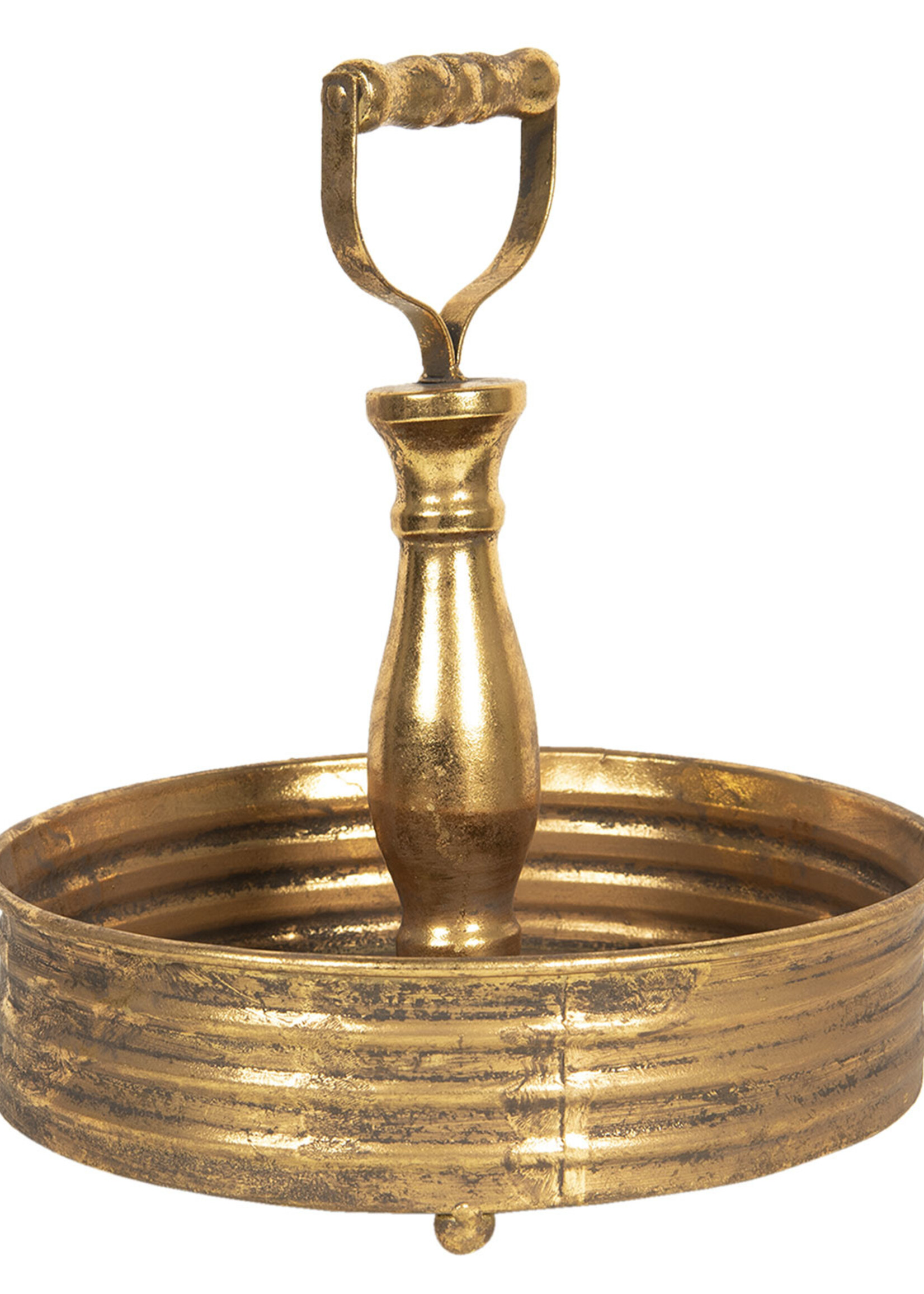 Clayre & Eef Dienblad met handgreep Ø 25*27 cm 6Y4189