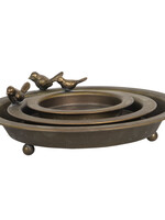 Clayre & Eef Décoration assiette oiseau (3) Ø 30*9 / Ø 22*7 / Ø 16*5 cm 6Y4205