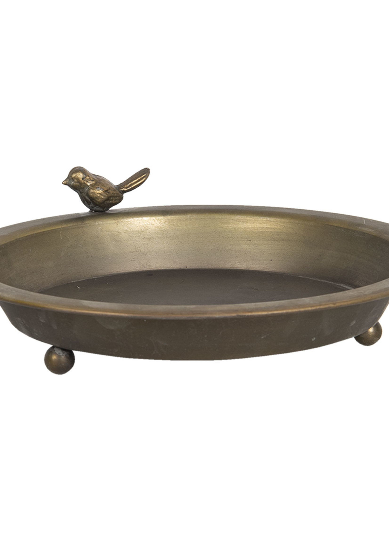 Clayre & Eef Décoration assiette oiseau (3) Ø 30*9 / Ø 22*7 / Ø 16*5 cm 6Y4205