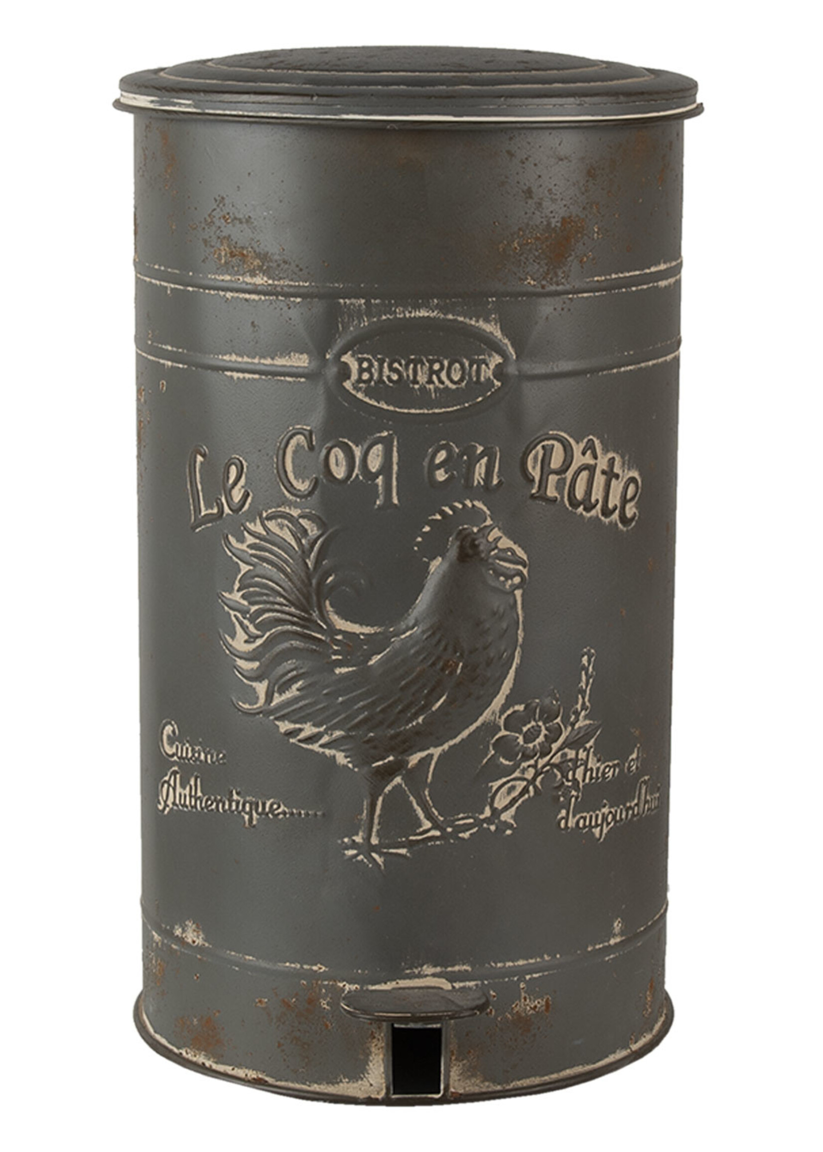 Clayre & Eef Poubelle à pédale Ø 27*45 cm 6Y4244