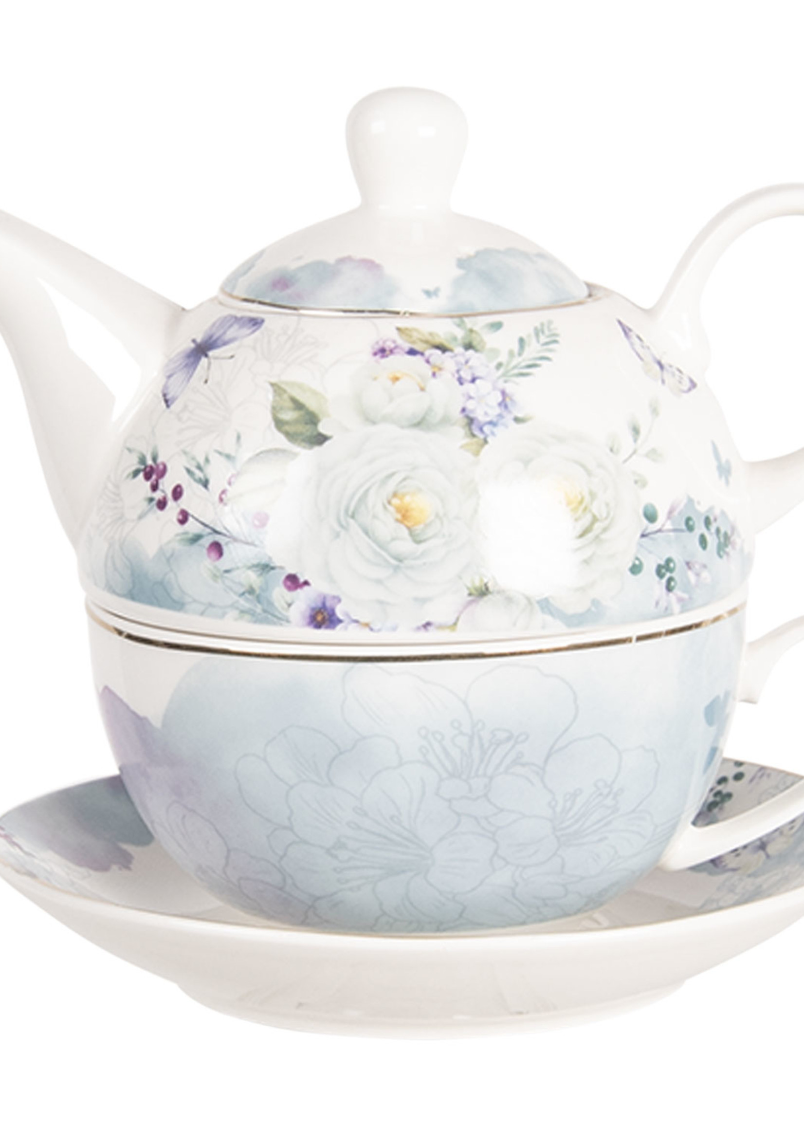 Clayre & Eef Tea for one 16*15*14 cm / 460 ml BUTTEFO