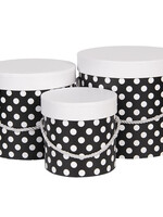 Clayre & Eef Boîte de chapeau (3) Ø 19*17 cm /Ø 16*15 cm /Ø 12*12 cm CC60028Z