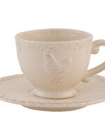 Clayre & Eef Kop en schotel Ø 15*7 cm / 200 ml CHRKS