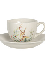 Clayre & Eef Tasse et soucoupe Ø 15*7 cm / 200 ml DCHKS